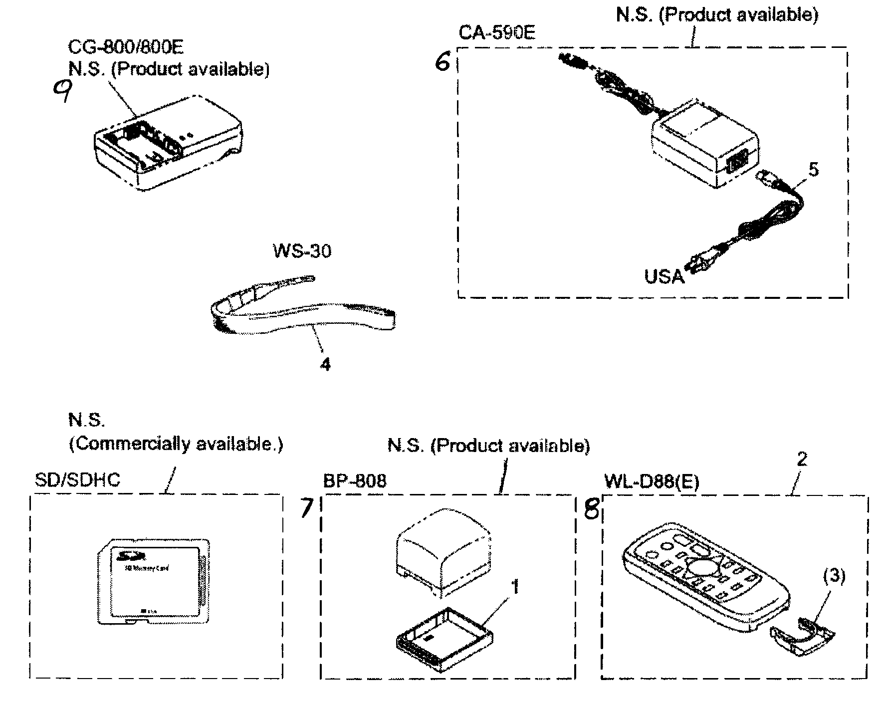 Canon FS10A accessory diagram