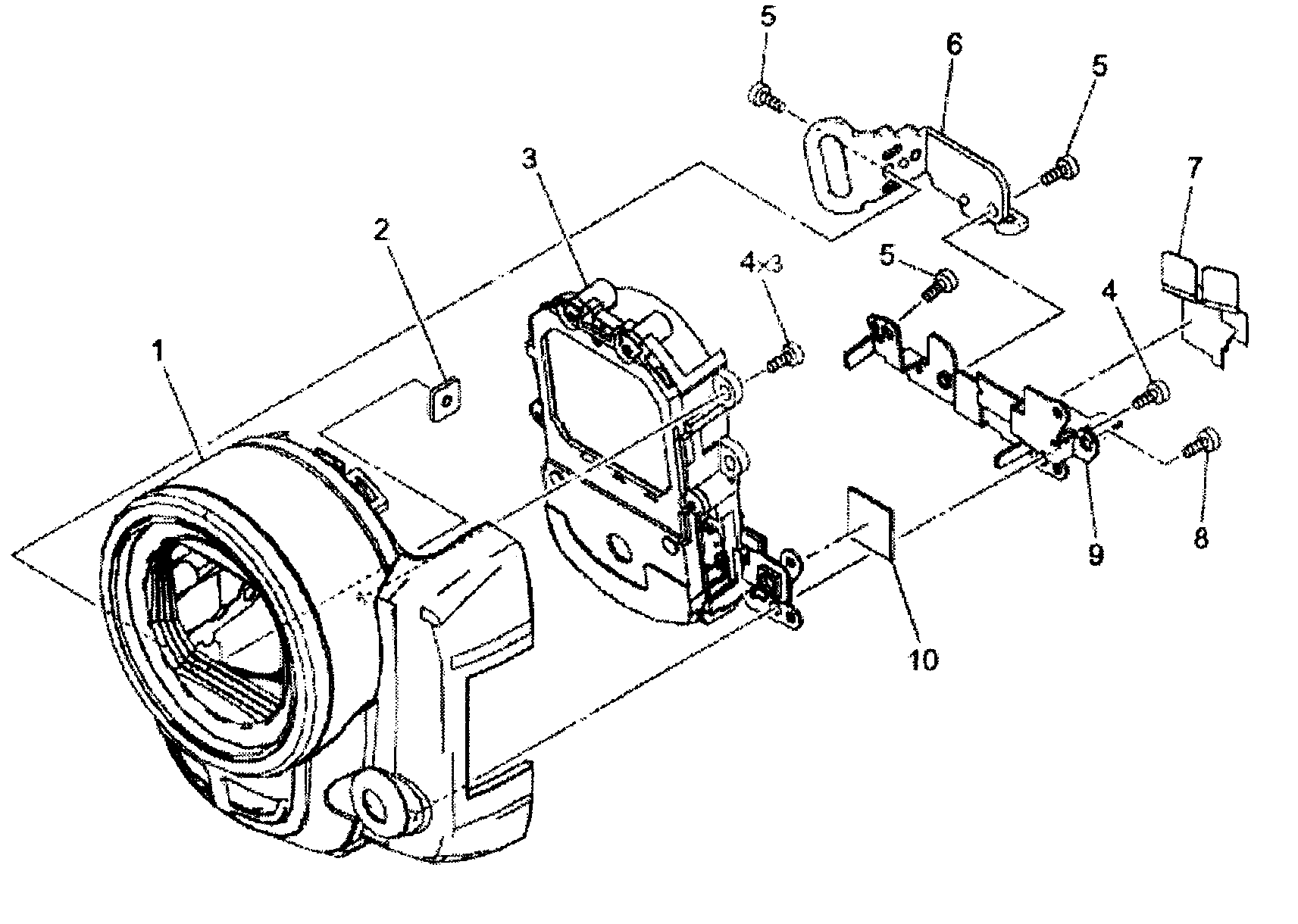 Canon FS100A front cover unit diagram