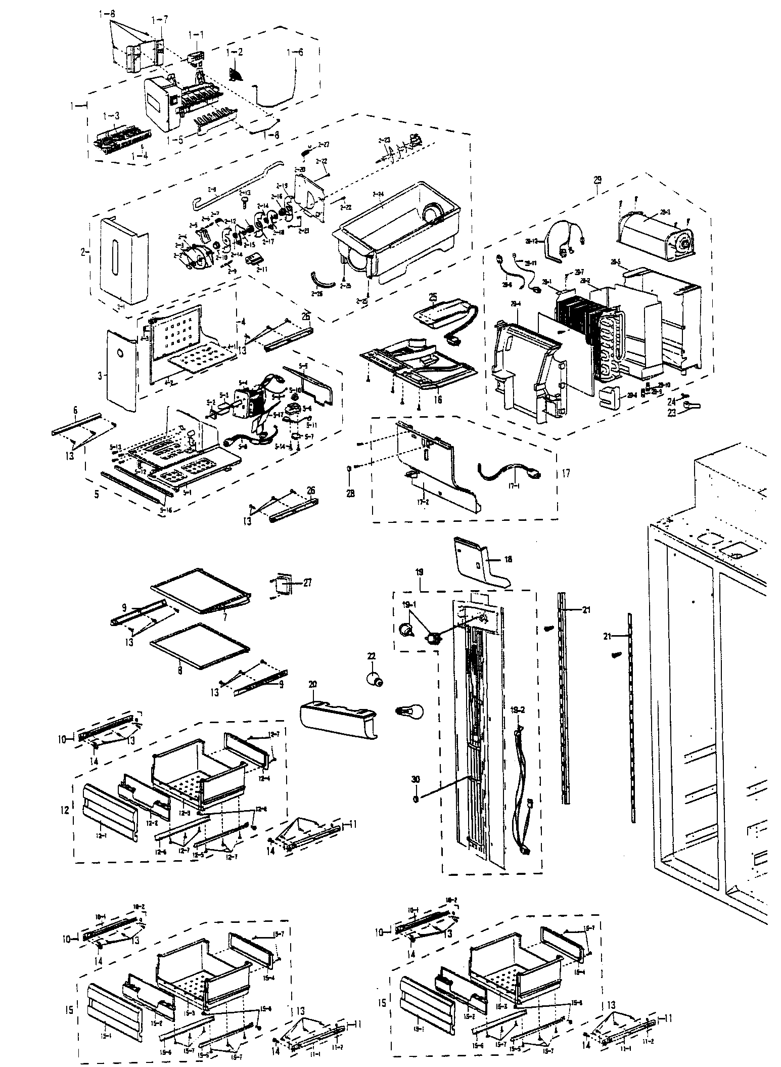 Kenmore Pro 40140483800 freezer room diagram