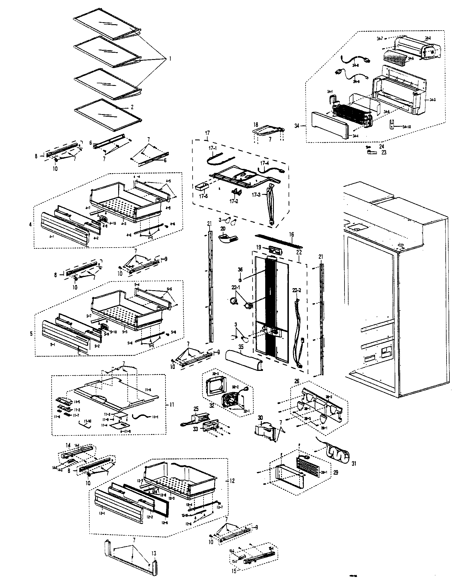 Kenmore Pro 40140483800 refrigerator room diagram