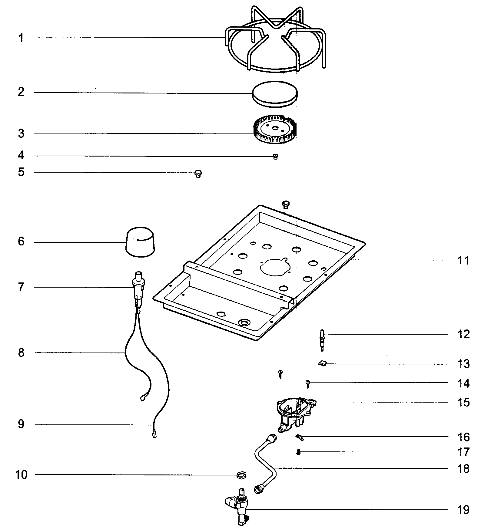 Weber S-670LP burner assy diagram