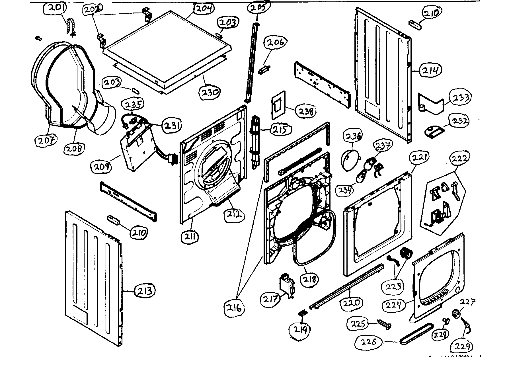Bosch WTL5410UC/10 cabinet parts diagram