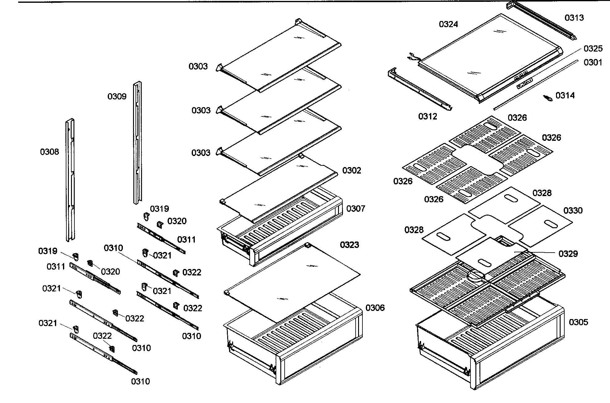 Bosch B30IR70NSP/07 shelf assy 1 diagram