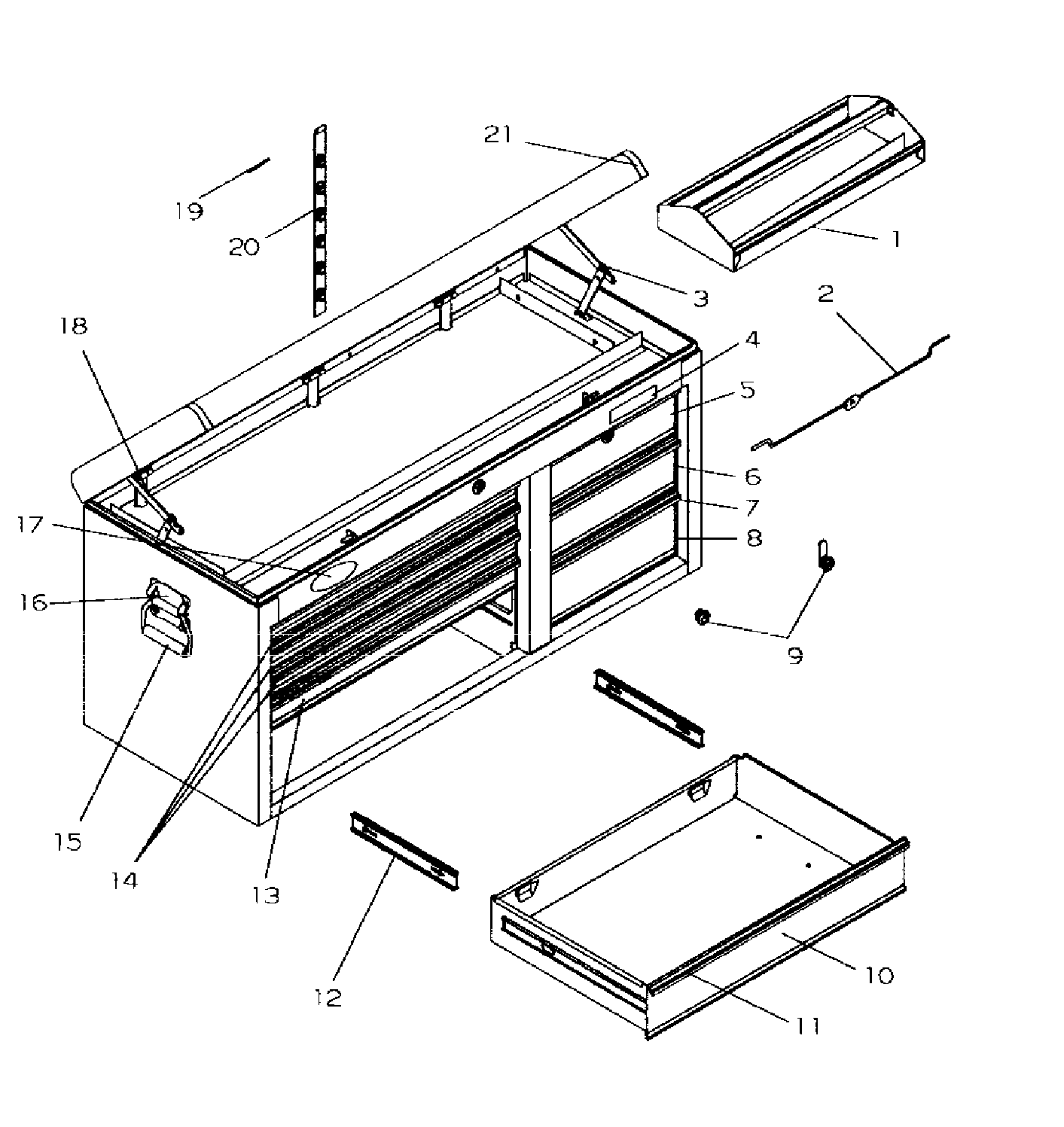 Craftsman 706659203 toolbox diagram