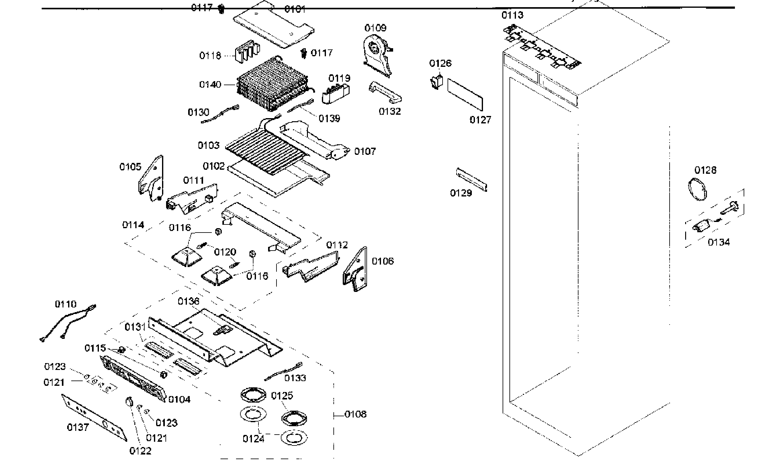 Bosch B18IF70NSP/07 cabinet assy diagram