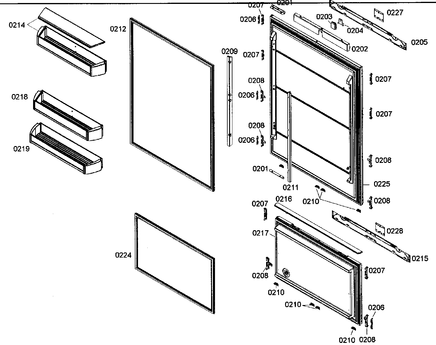 Bosch B36IB70NSP/12 doors assy diagram