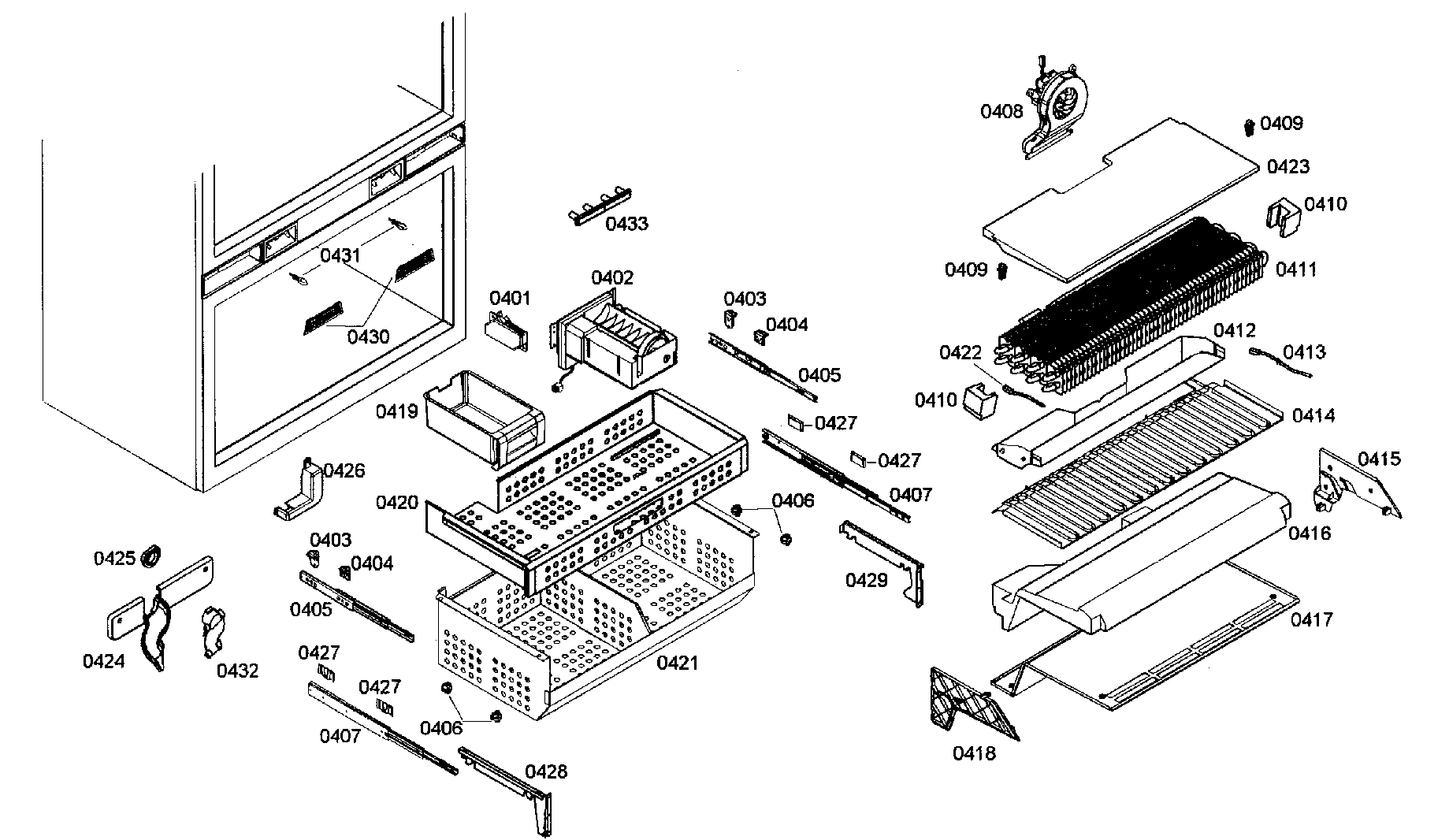 Bosch B36IB70NSP/12 drawers 2 diagram