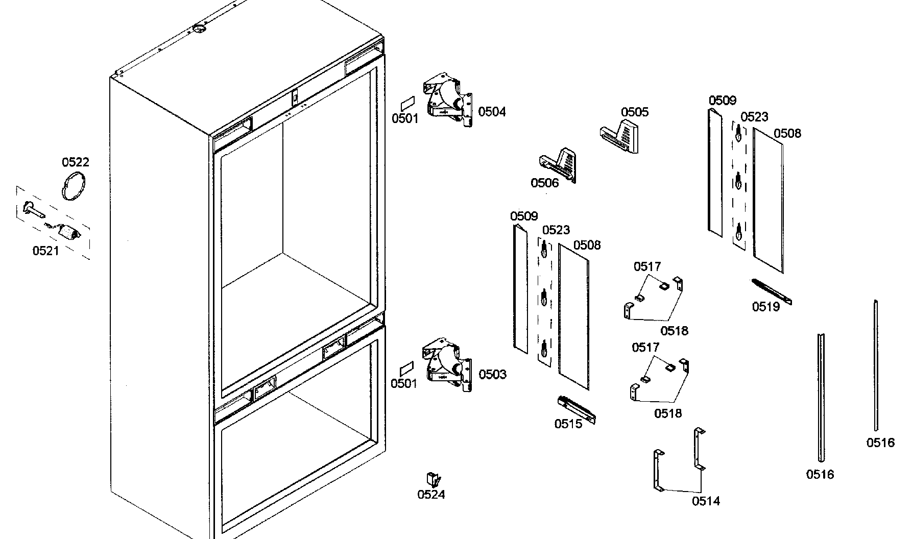 Bosch B36IB70NSP/12 lightning assy diagram