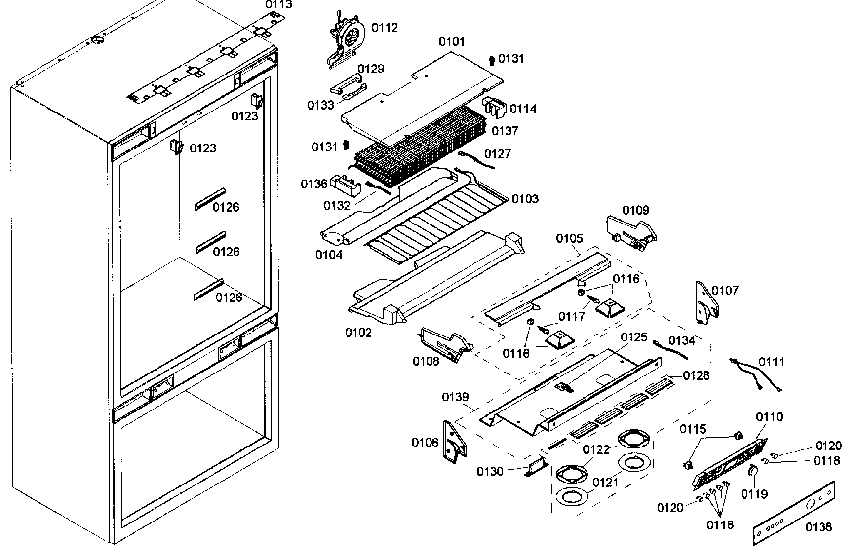 Bosch B36IT70NNP/08 cabinet assy diagram