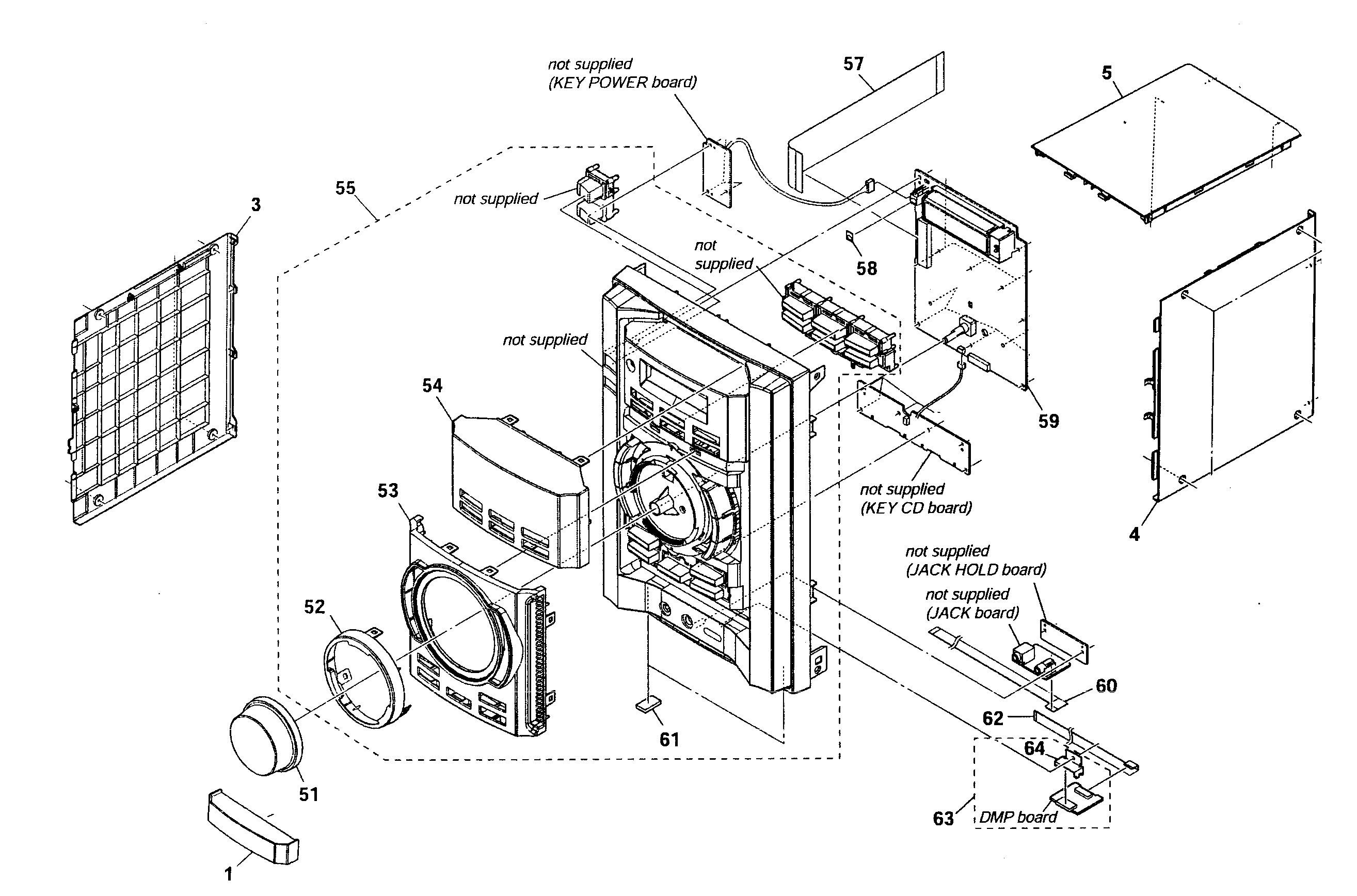 Sony MHC-EC98PI cabinet assy diagram
