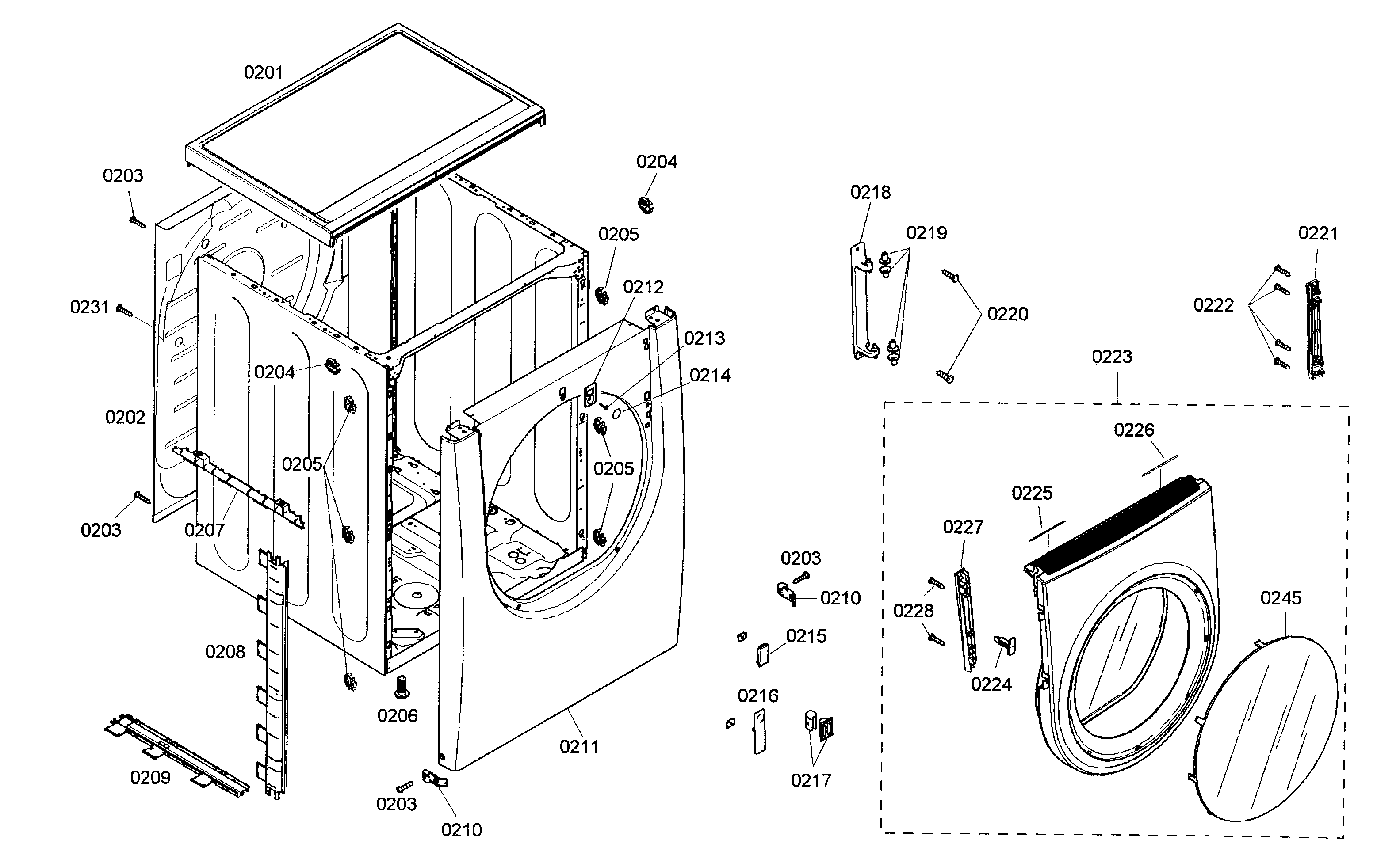 Bosch WTMC8320US/05 cabinet parts diagram