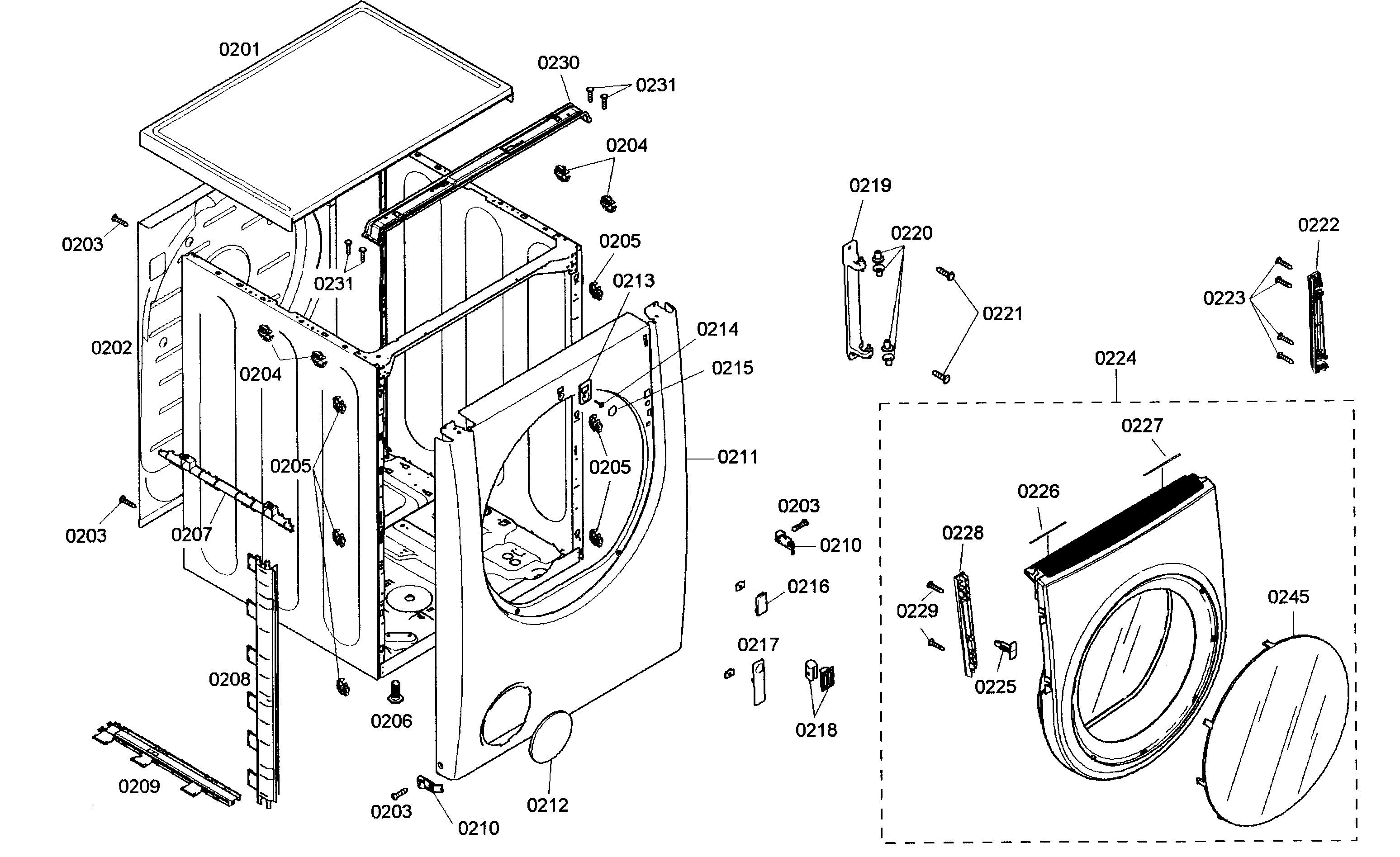 Bosch WTMC552SUC/02 cabinet parts diagram