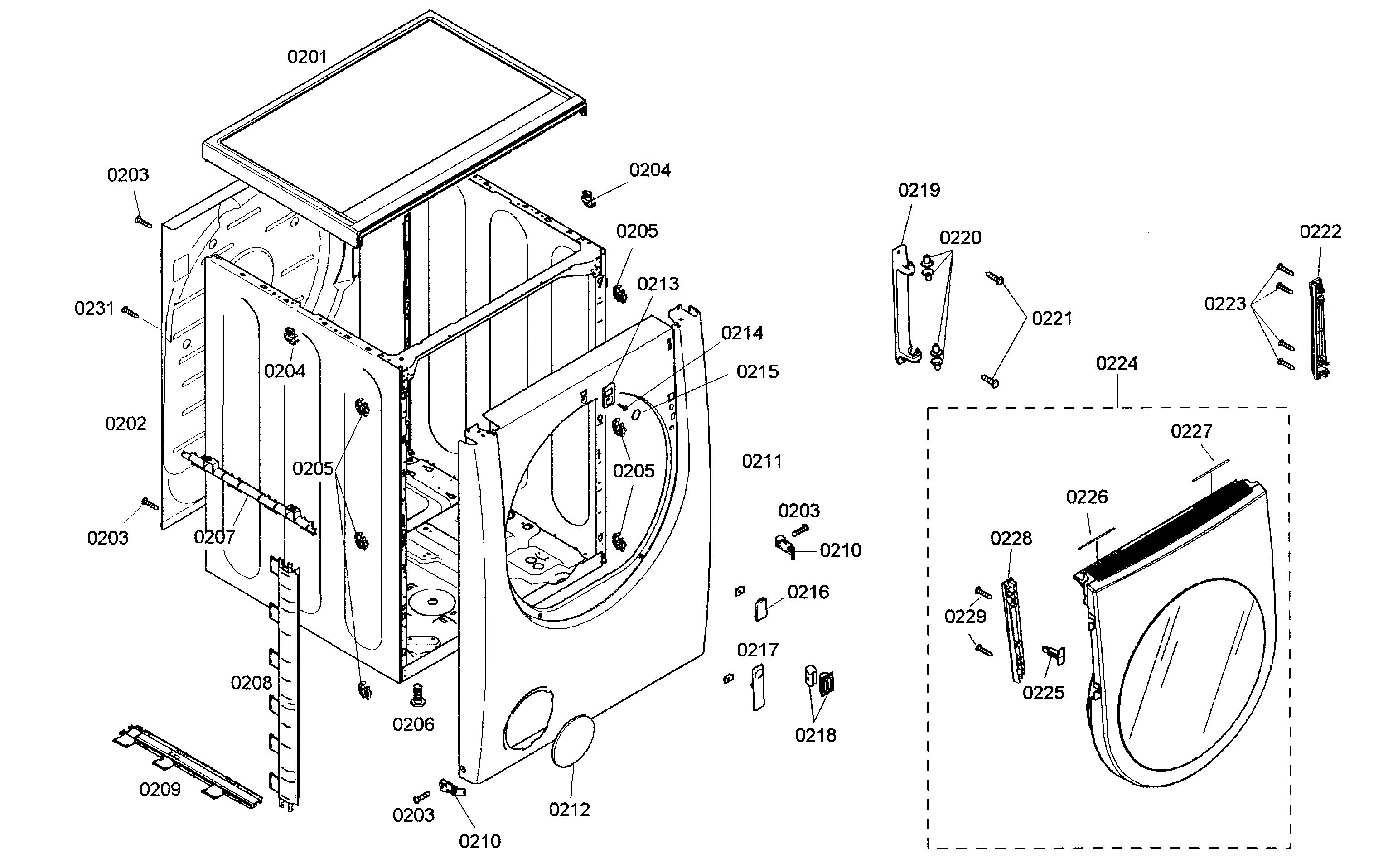 Bosch WTMC3521UC/05 cabinet parts diagram