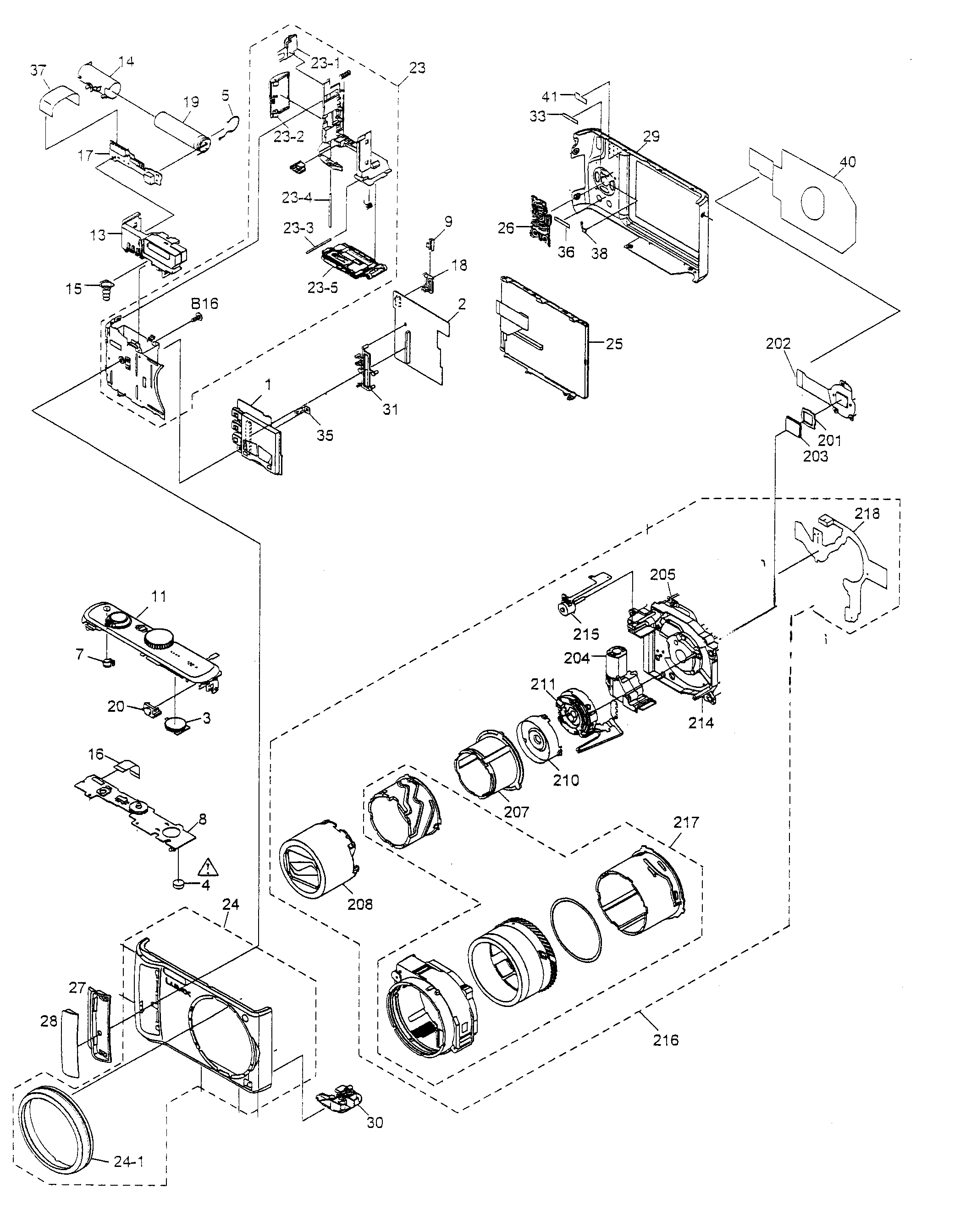 Panasonic DMC-TZ4P cabinet parts diagram
