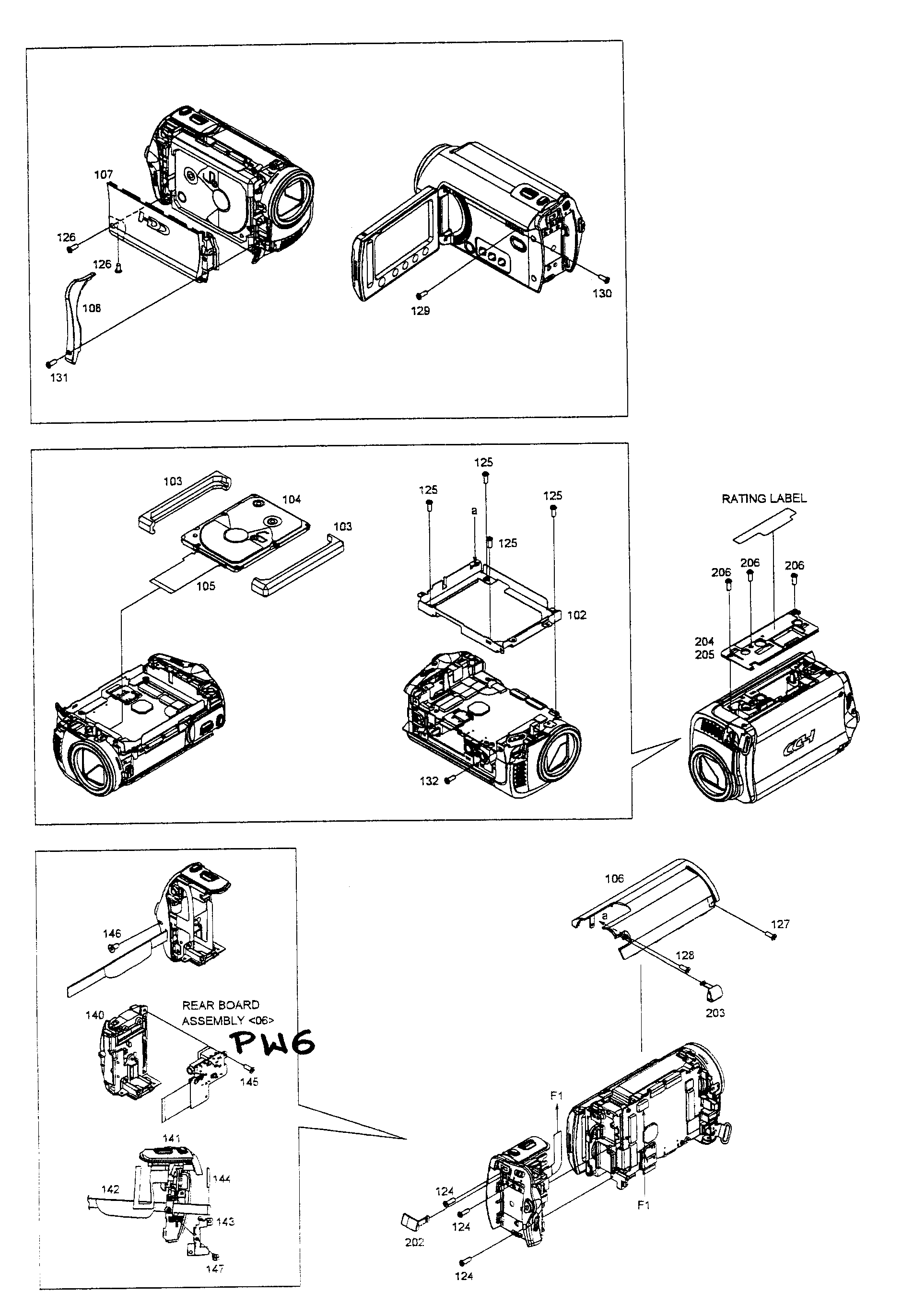 JVC GZ-MG330RUS cabinet parts diagram