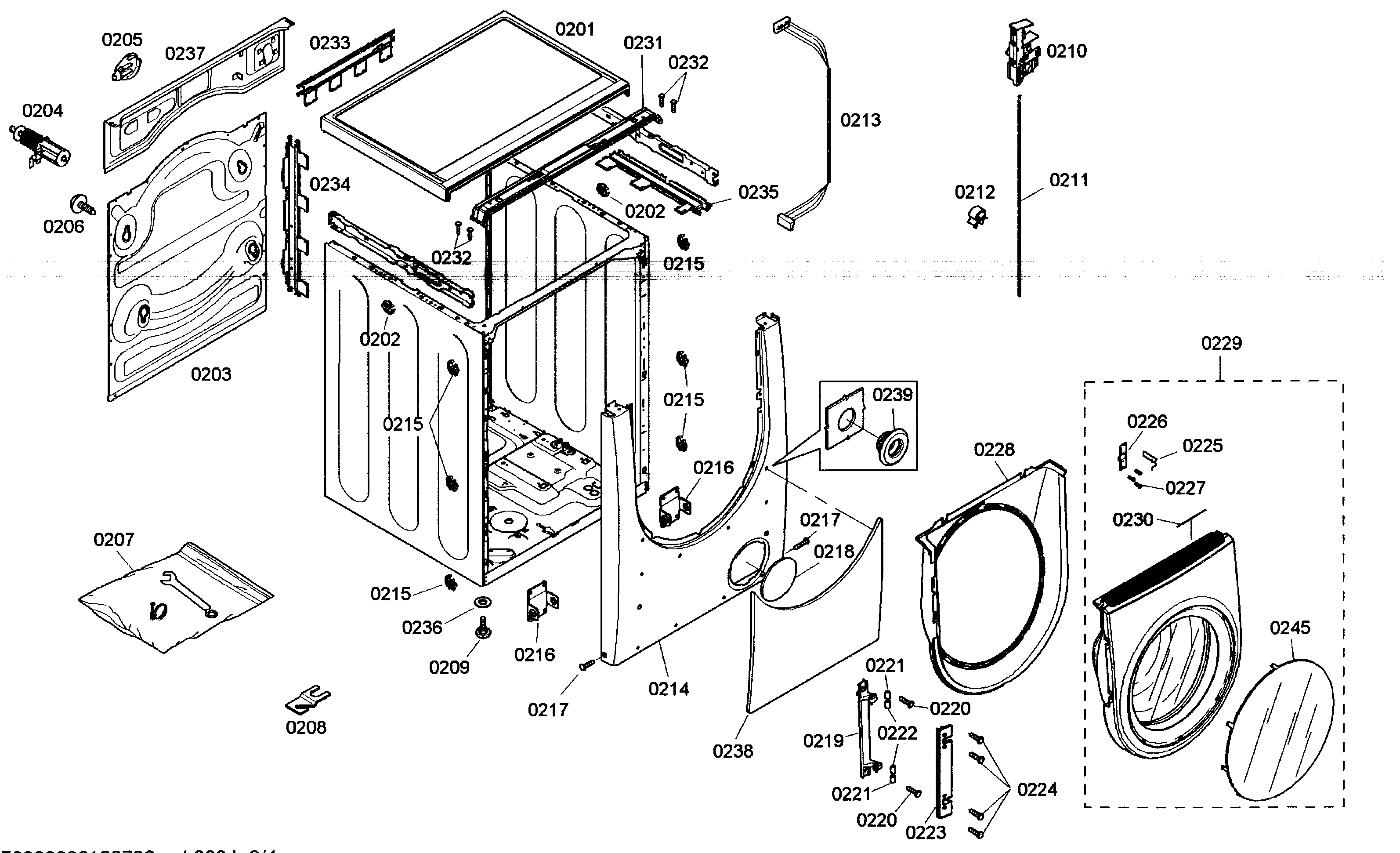 Bosch WFMC530CUC/13 cabinet parts diagram
