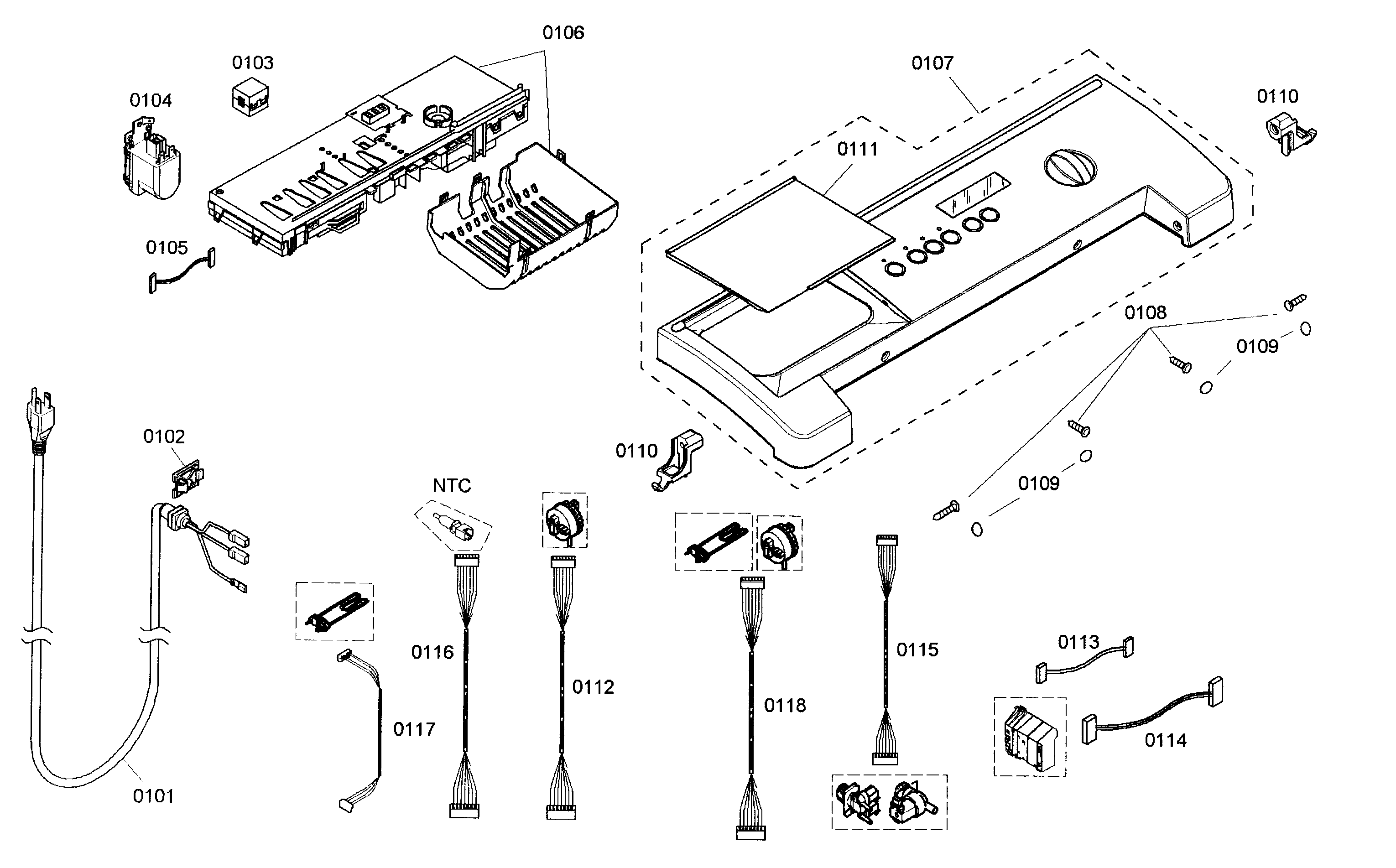 Bosch WFMC8400UC/13 control panel diagram