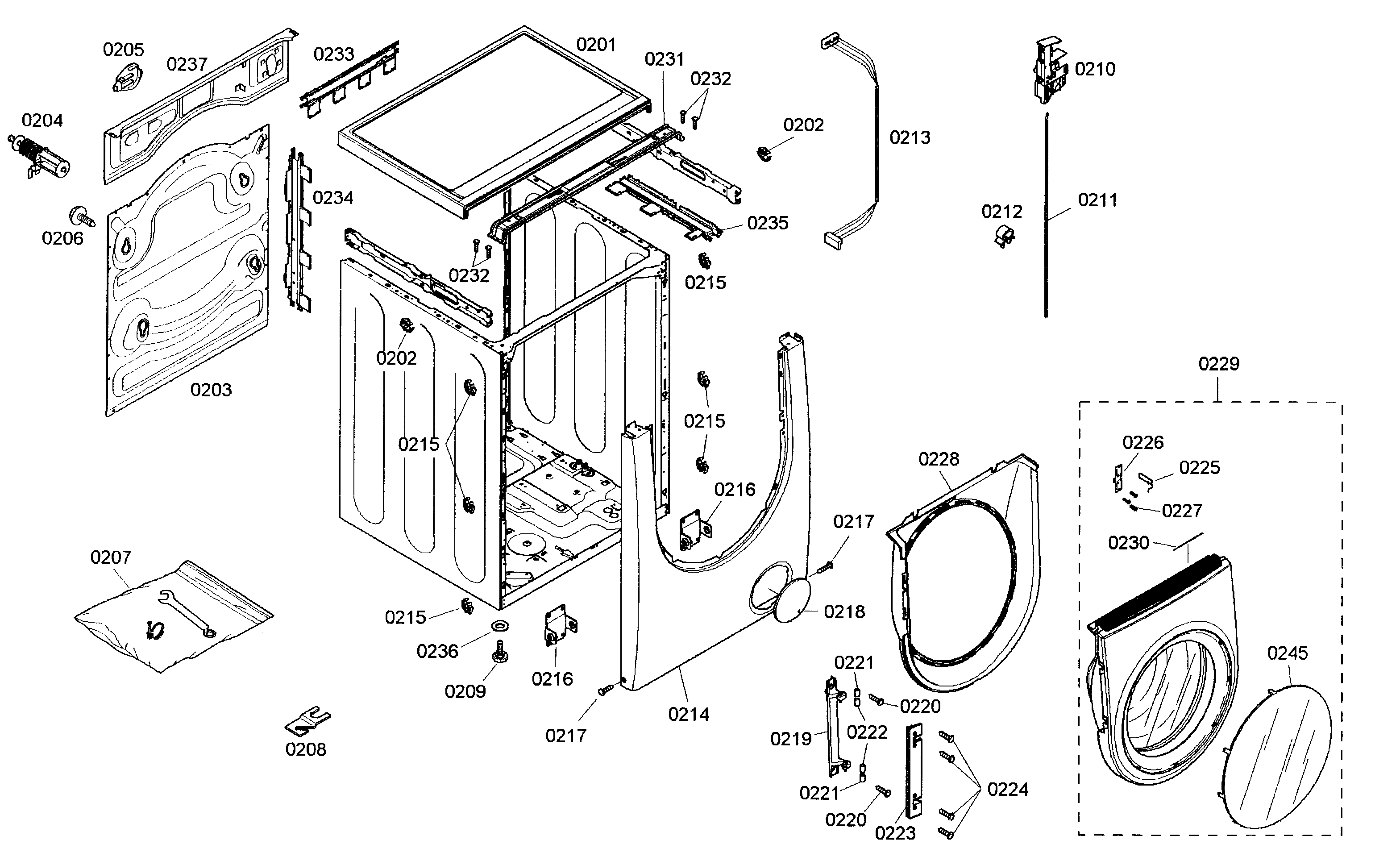Bosch WFMC8400UC/13 cabinet parts diagram