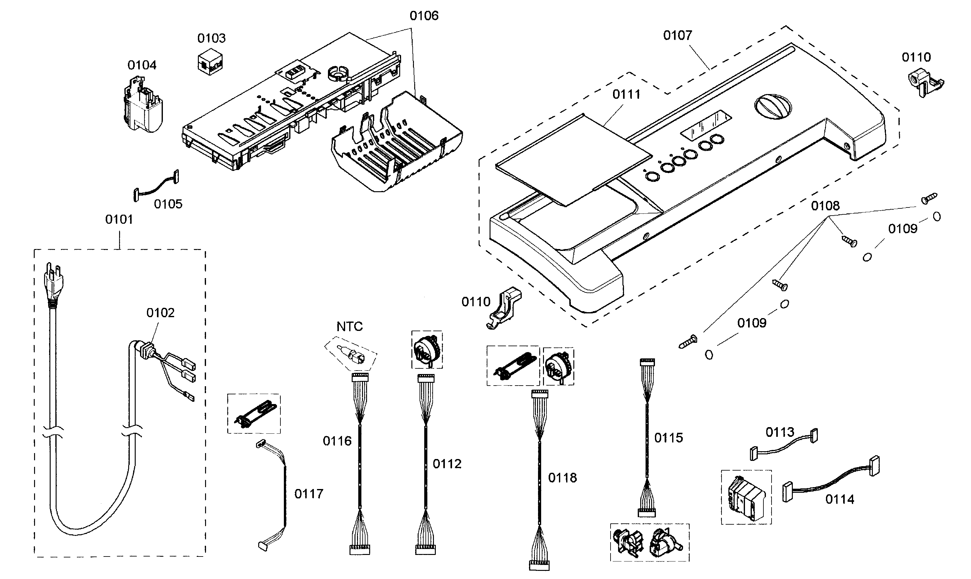 Bosch WFMC8401UC/13 control panel diagram
