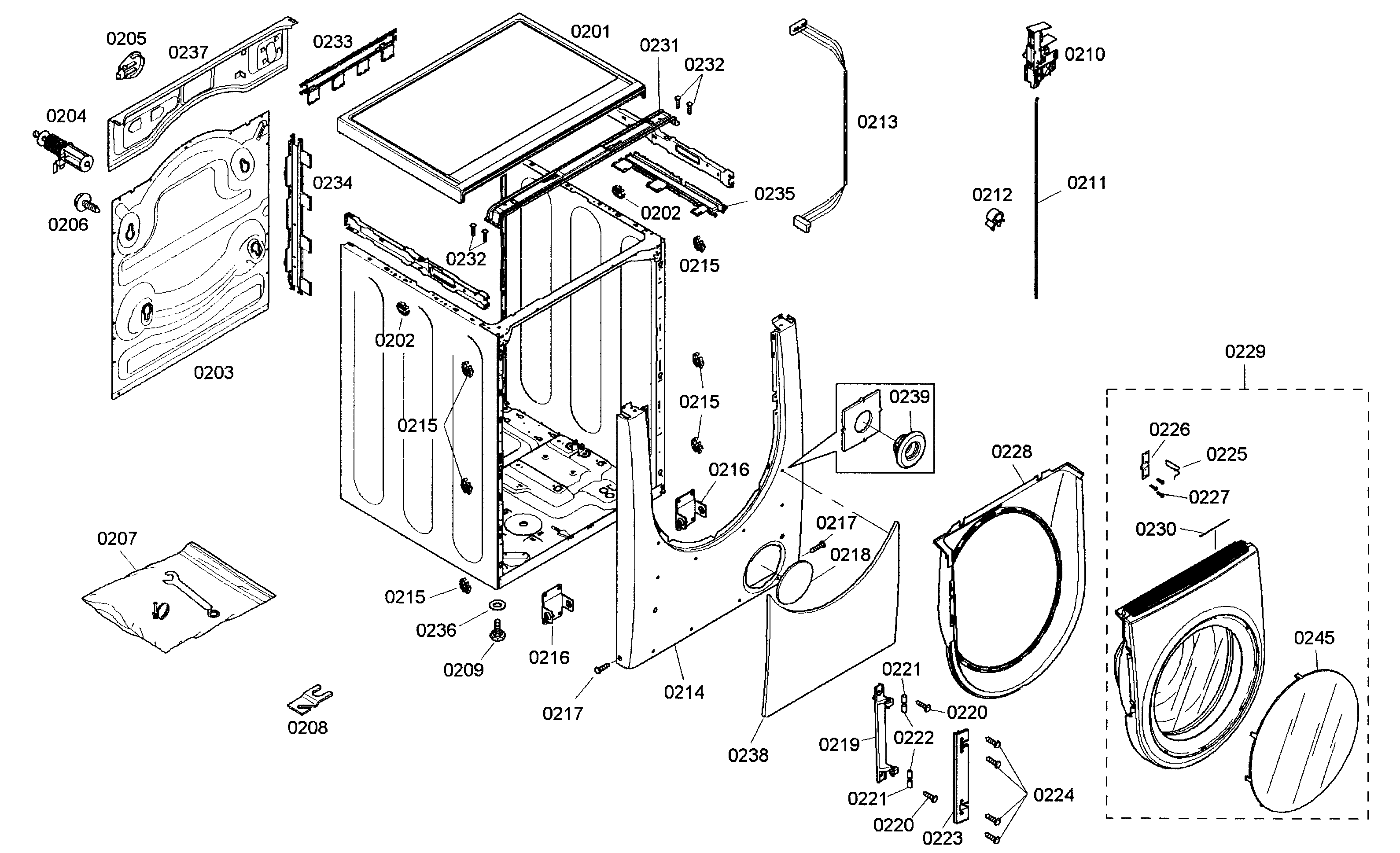 Bosch WFMC8401UC/13 cabinet parts diagram