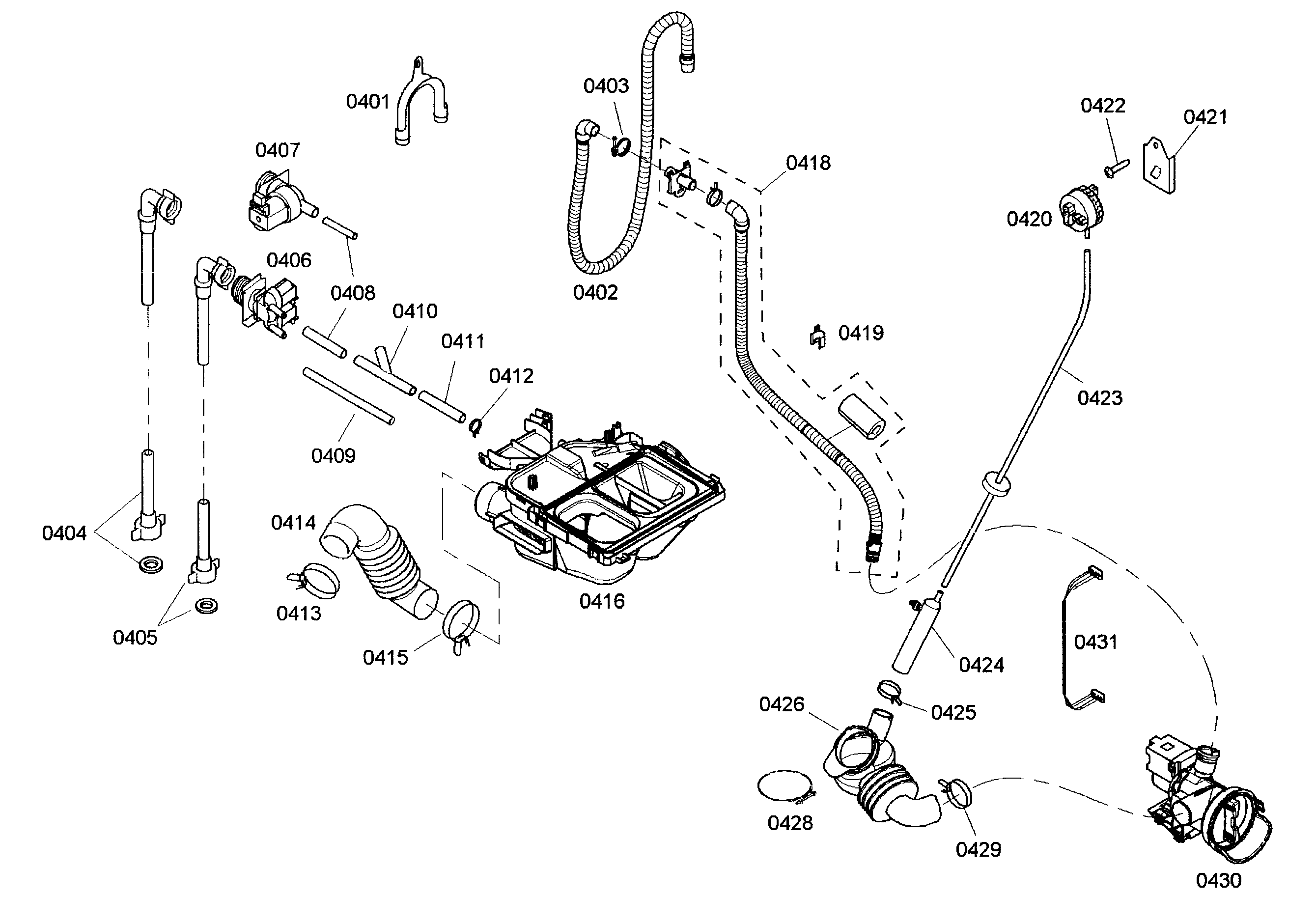 Bosch WFMC8401UC/13 dispenser assy/pump assy diagram