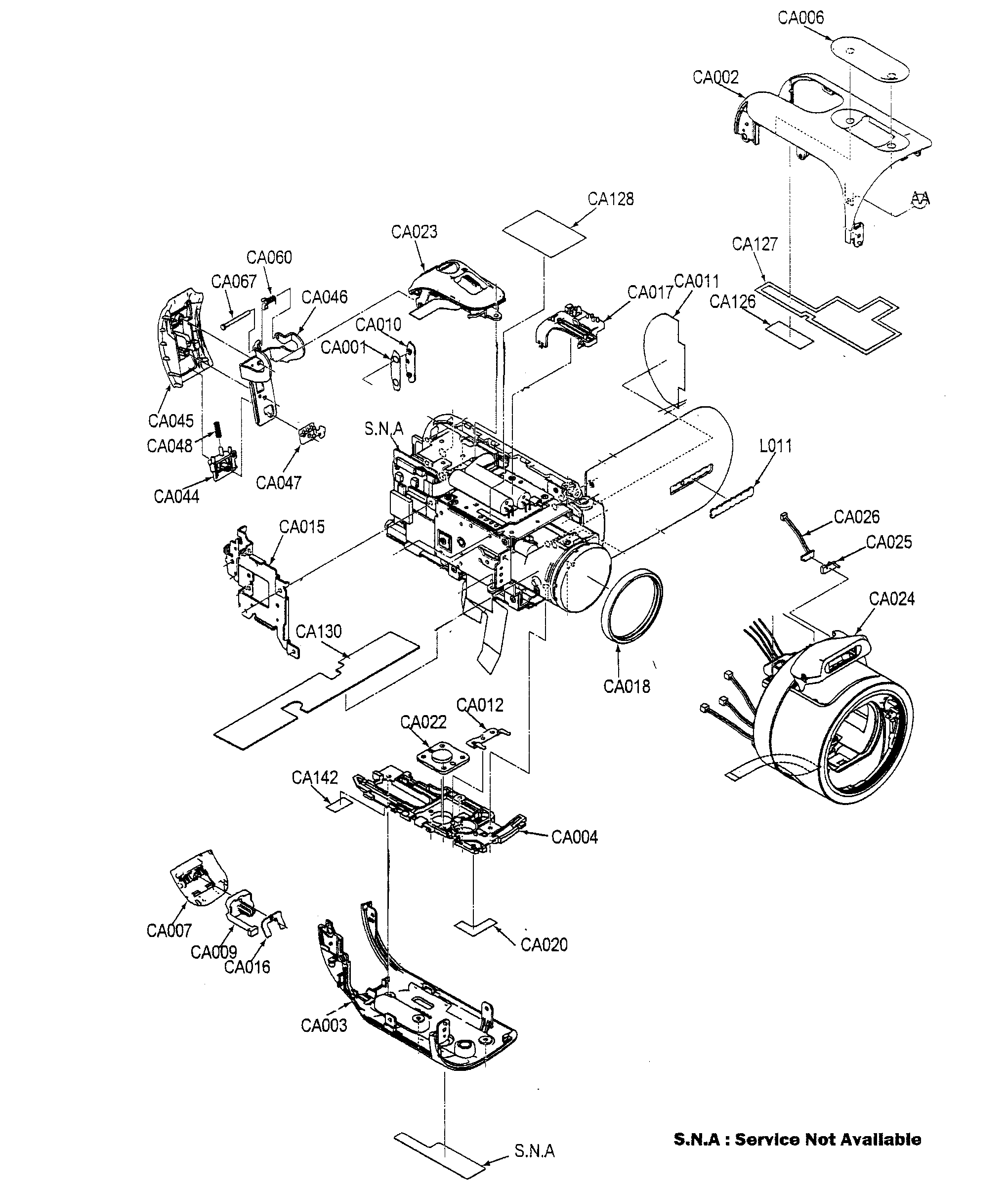 Samsung SC-HMX20CXAA cabinet parts diagram