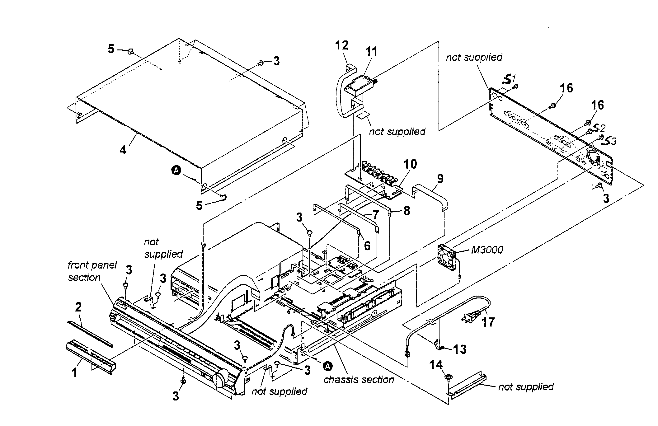 Sony HCD-HDX274 case section diagram