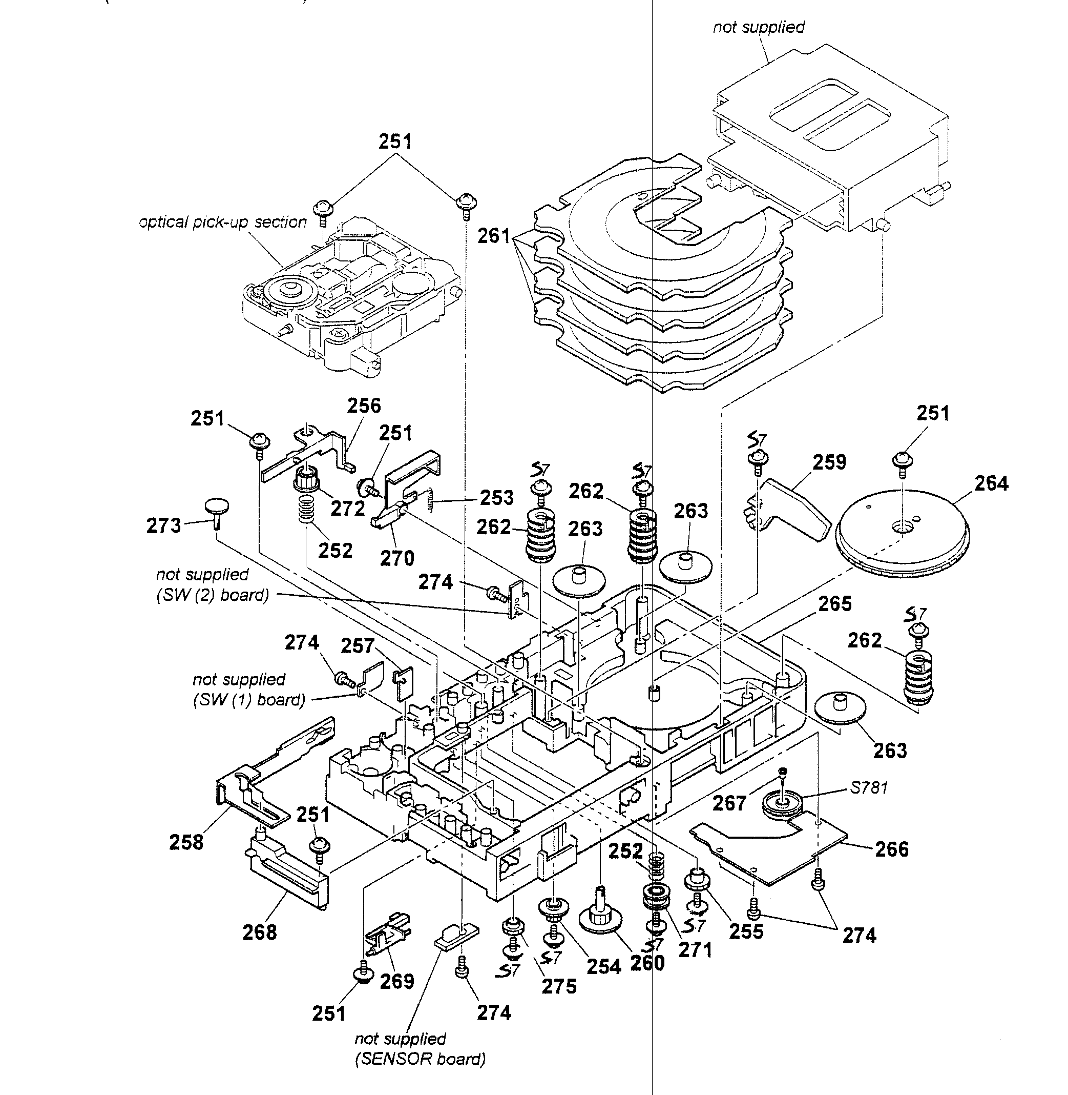 Sony HCD-HDX274 dvd mechanism deck 3 diagram