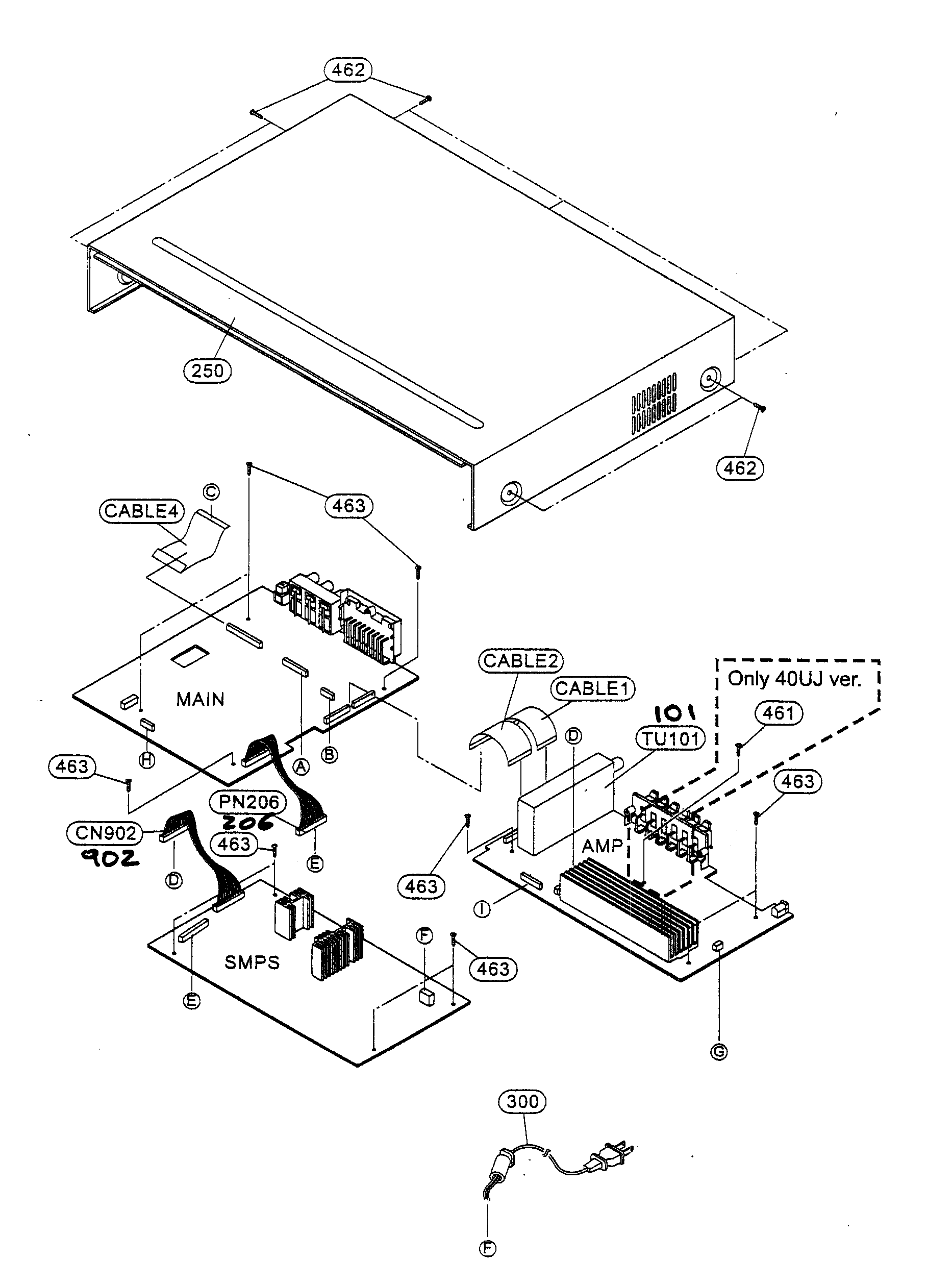 JVC TH-G30J pcb assy diagram