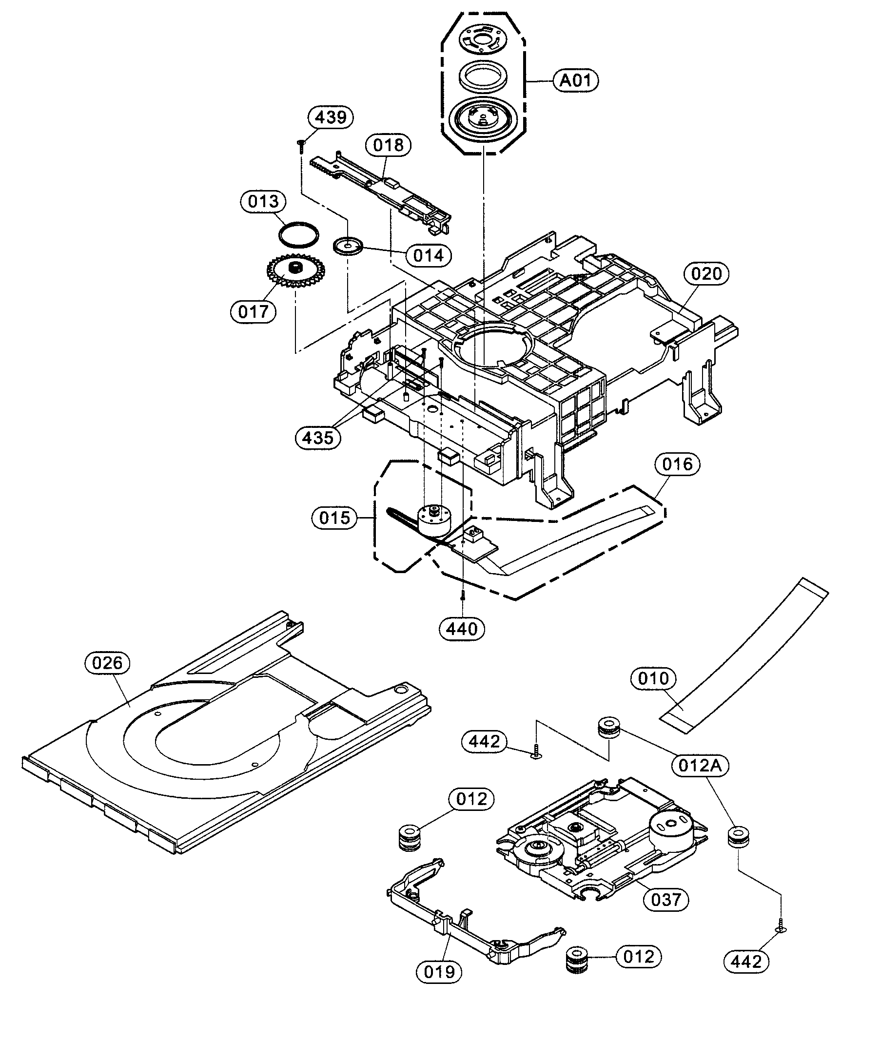 JVC TH-G40J dvd mechanism assy diagram