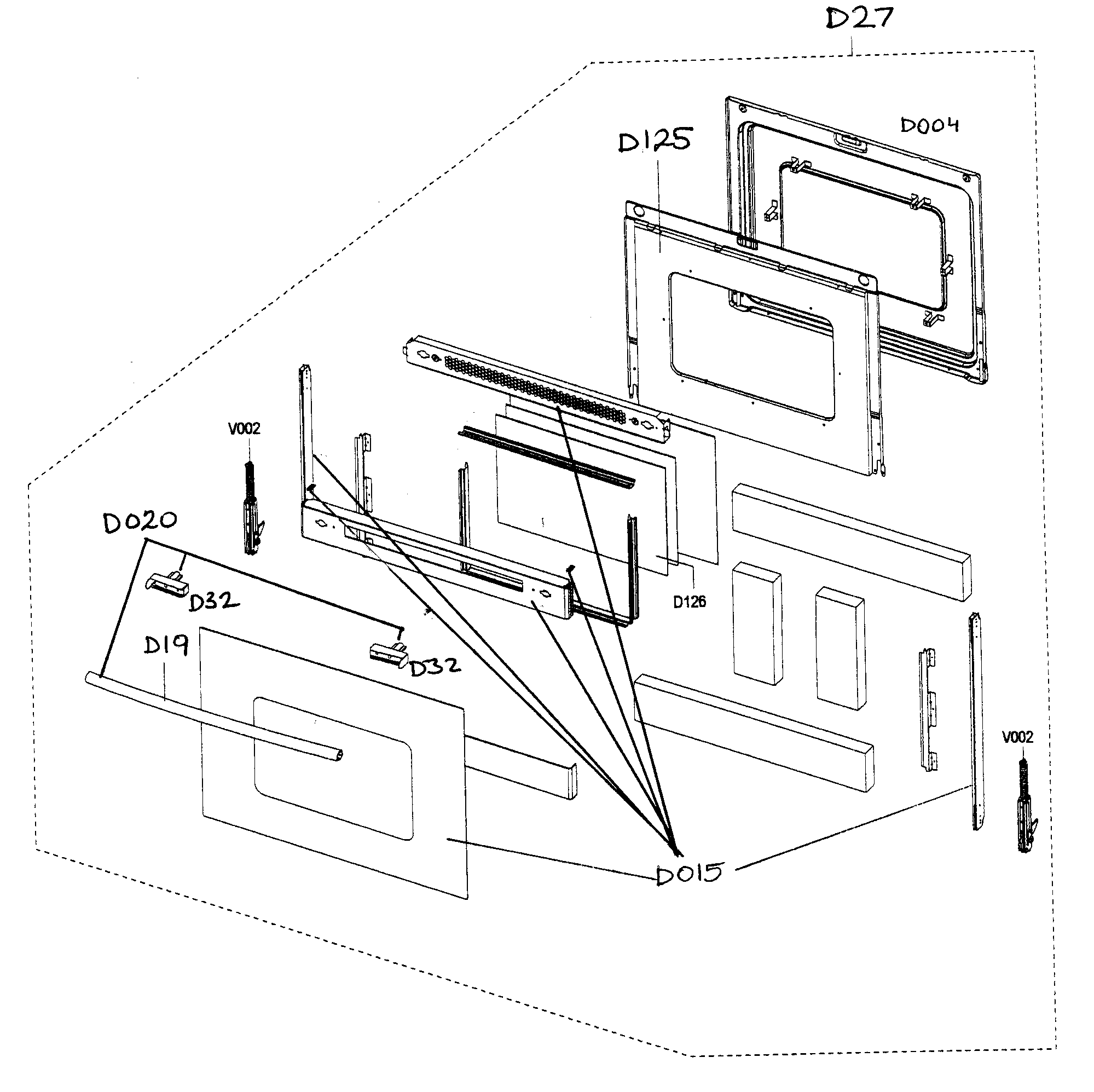 Samsung FTQ352IWUW/XAA-02 door assy diagram
