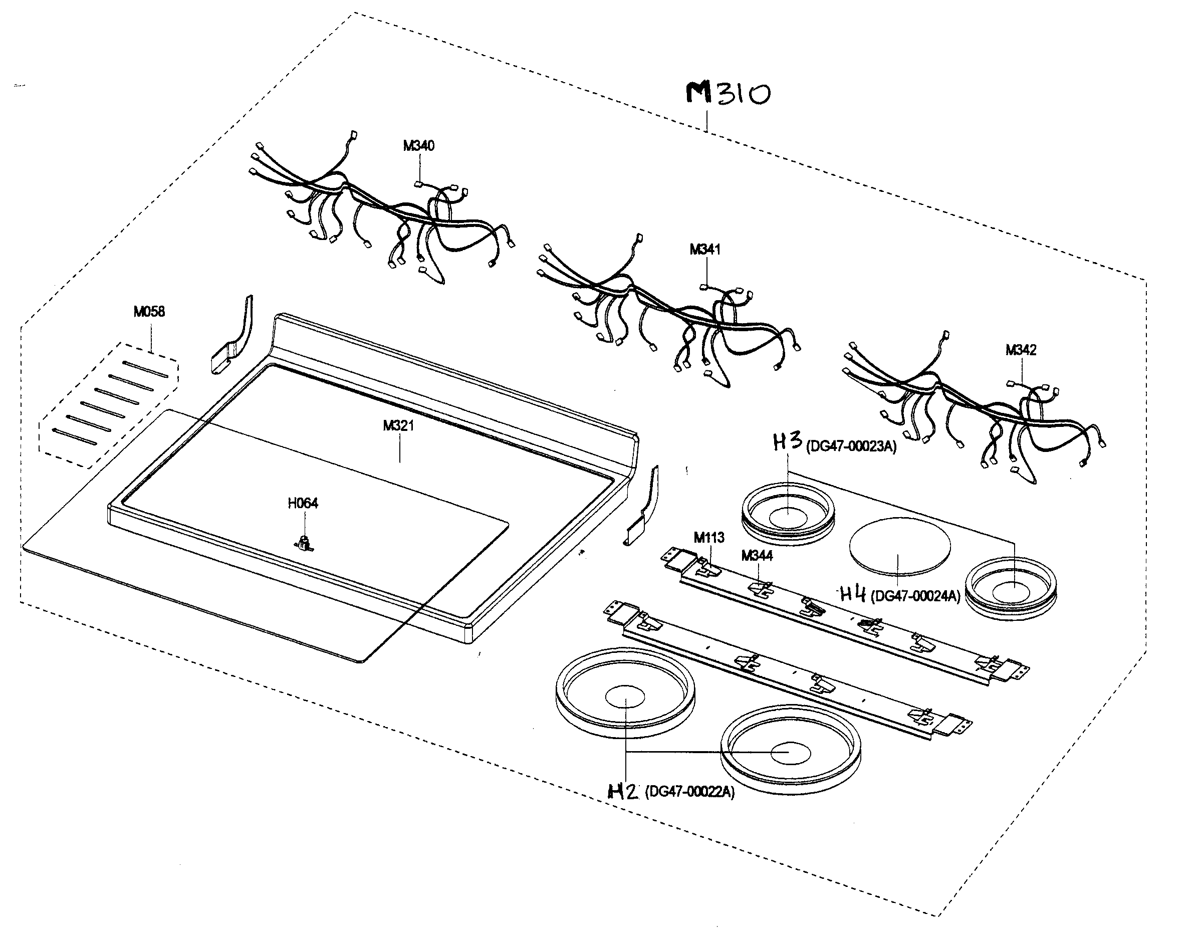 Samsung FTQ352IWUW/XAA-02 burner assy diagram