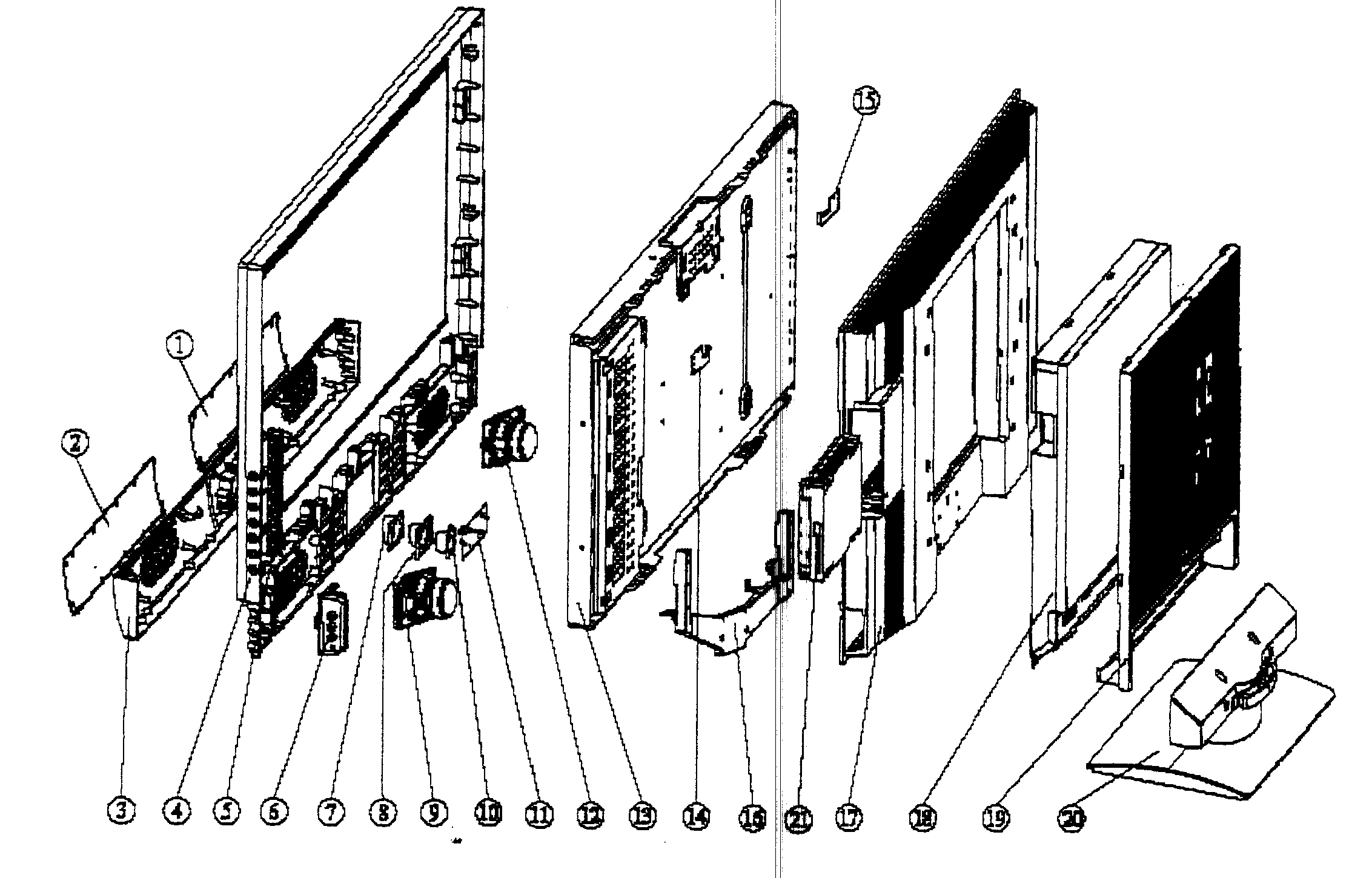 Memorex MLTD3222A cabinet assy diagram