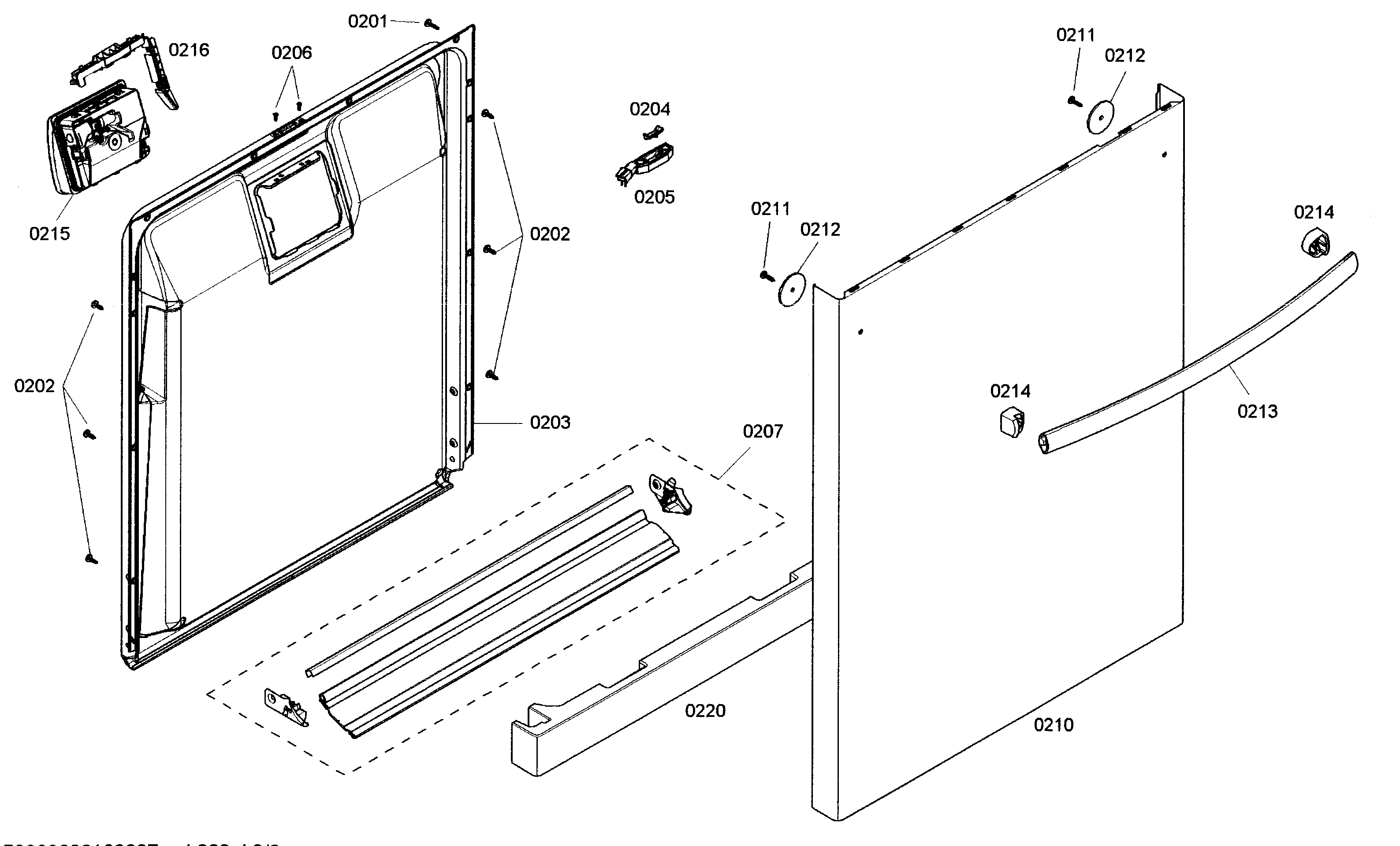 Bosch SHX3AM02UC/01 door assy diagram