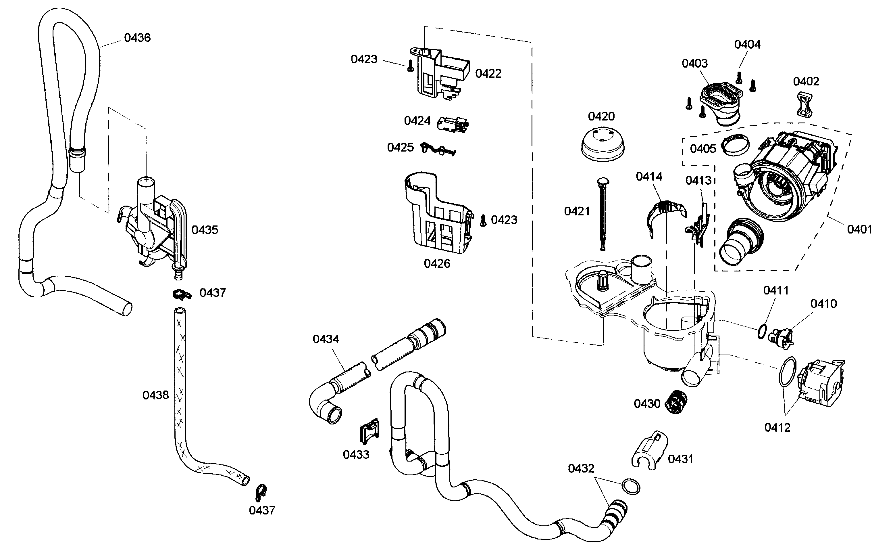 Bosch SHX3AM02UC/01 pump assy diagram