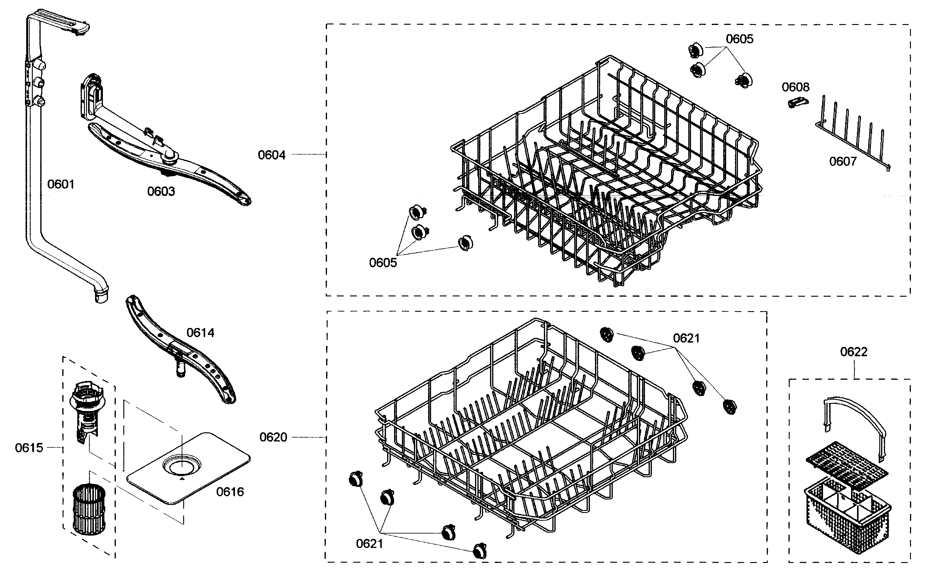 Bosch SHX3AM02UC/01 shelfs assy diagram