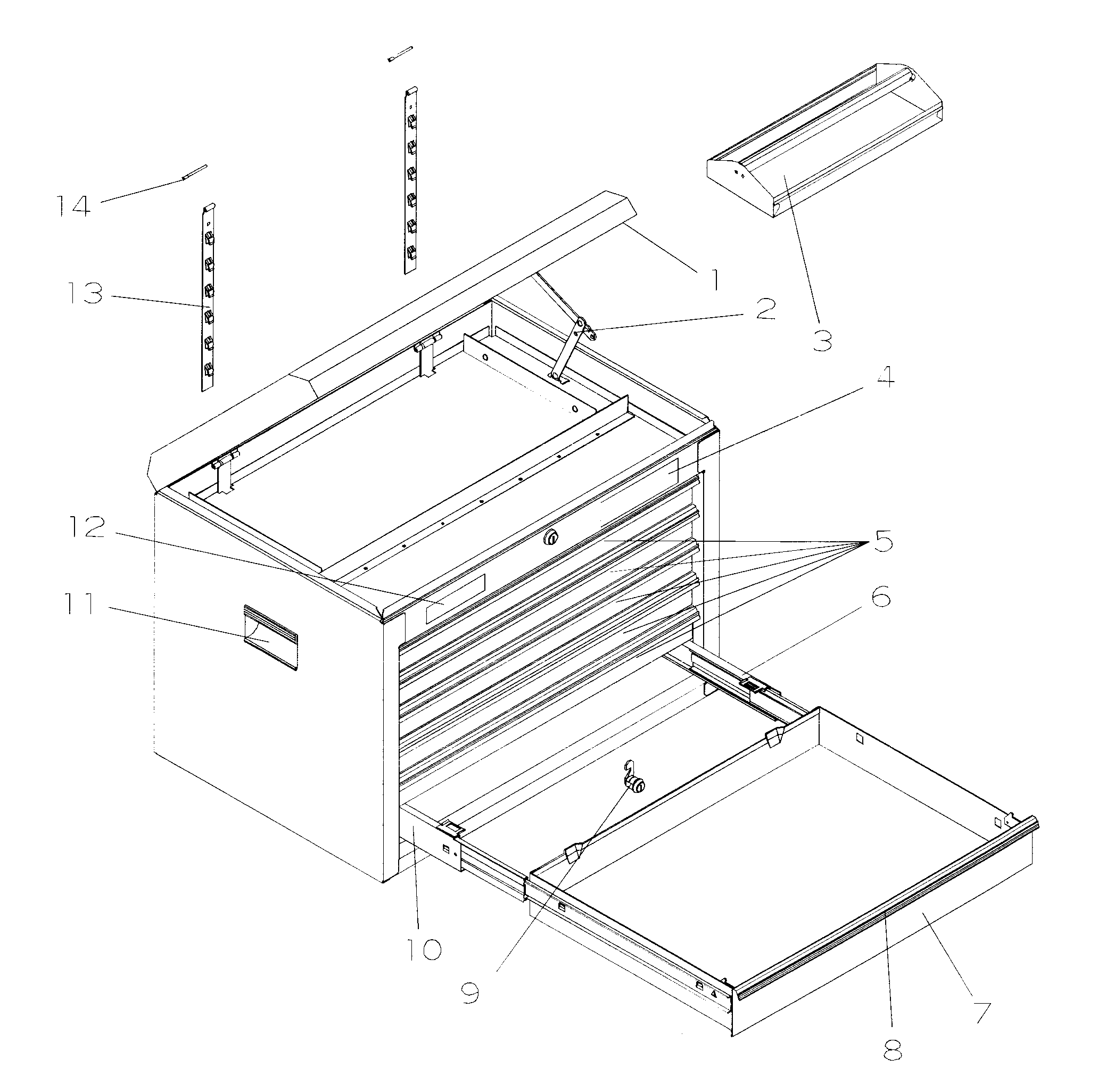 Craftsman 706597185 tool chest diagram