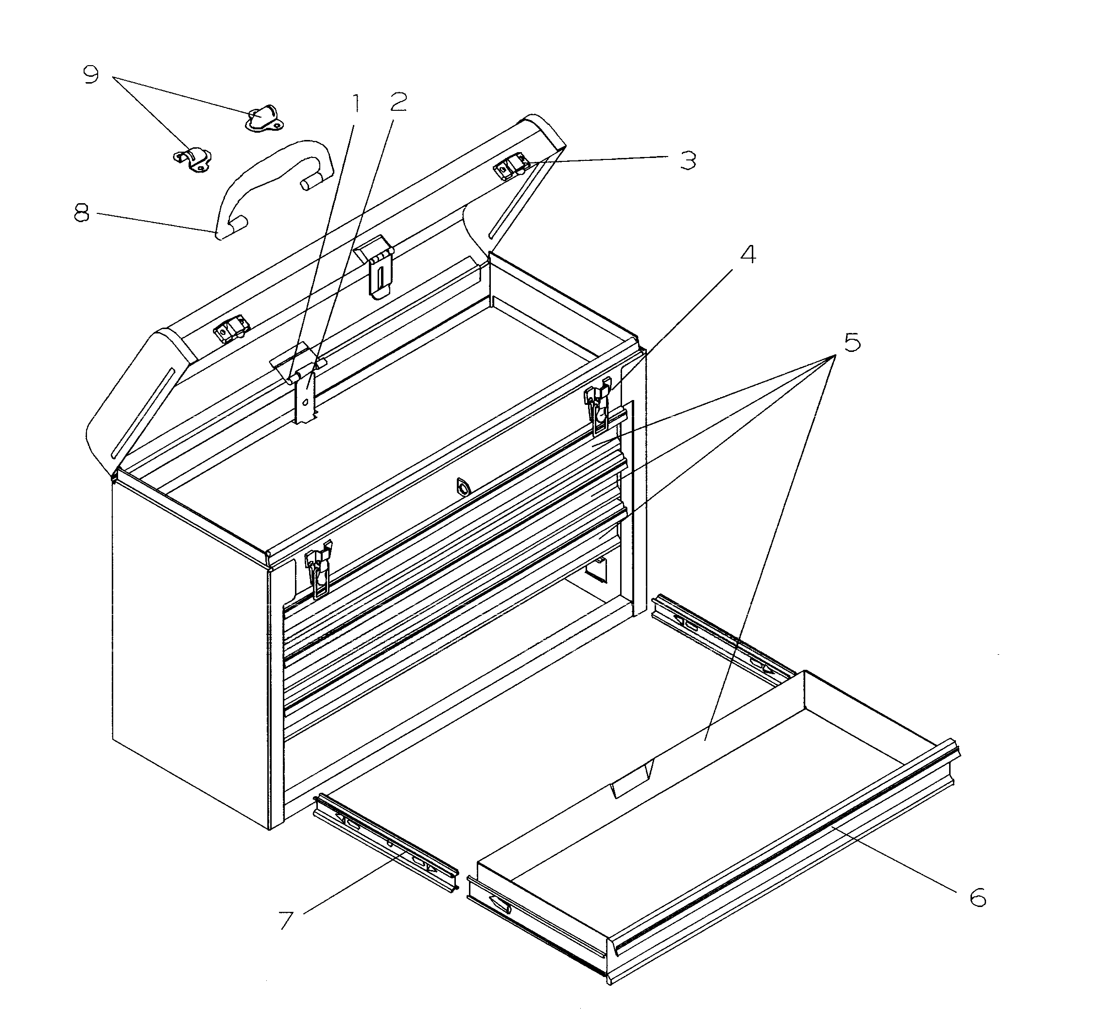 Craftsman 706619061 tool box diagram