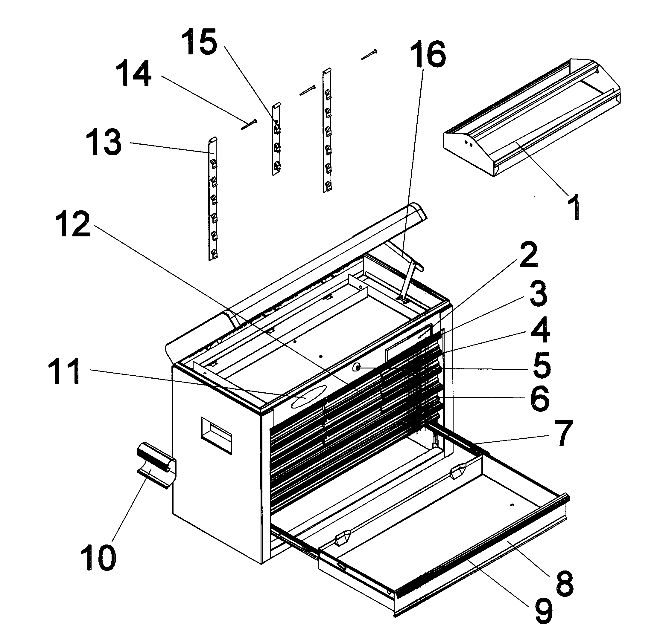 Craftsman 706652613 tool chest diagram