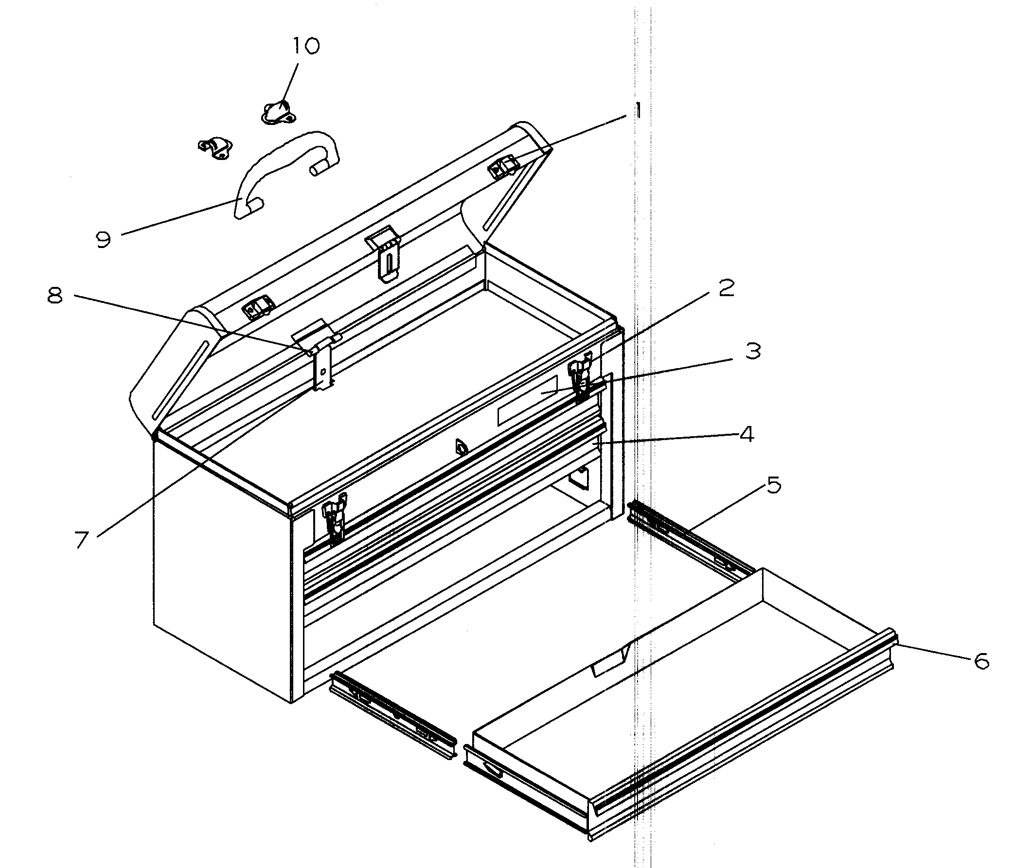 Craftsman 706653373 tool box diagram