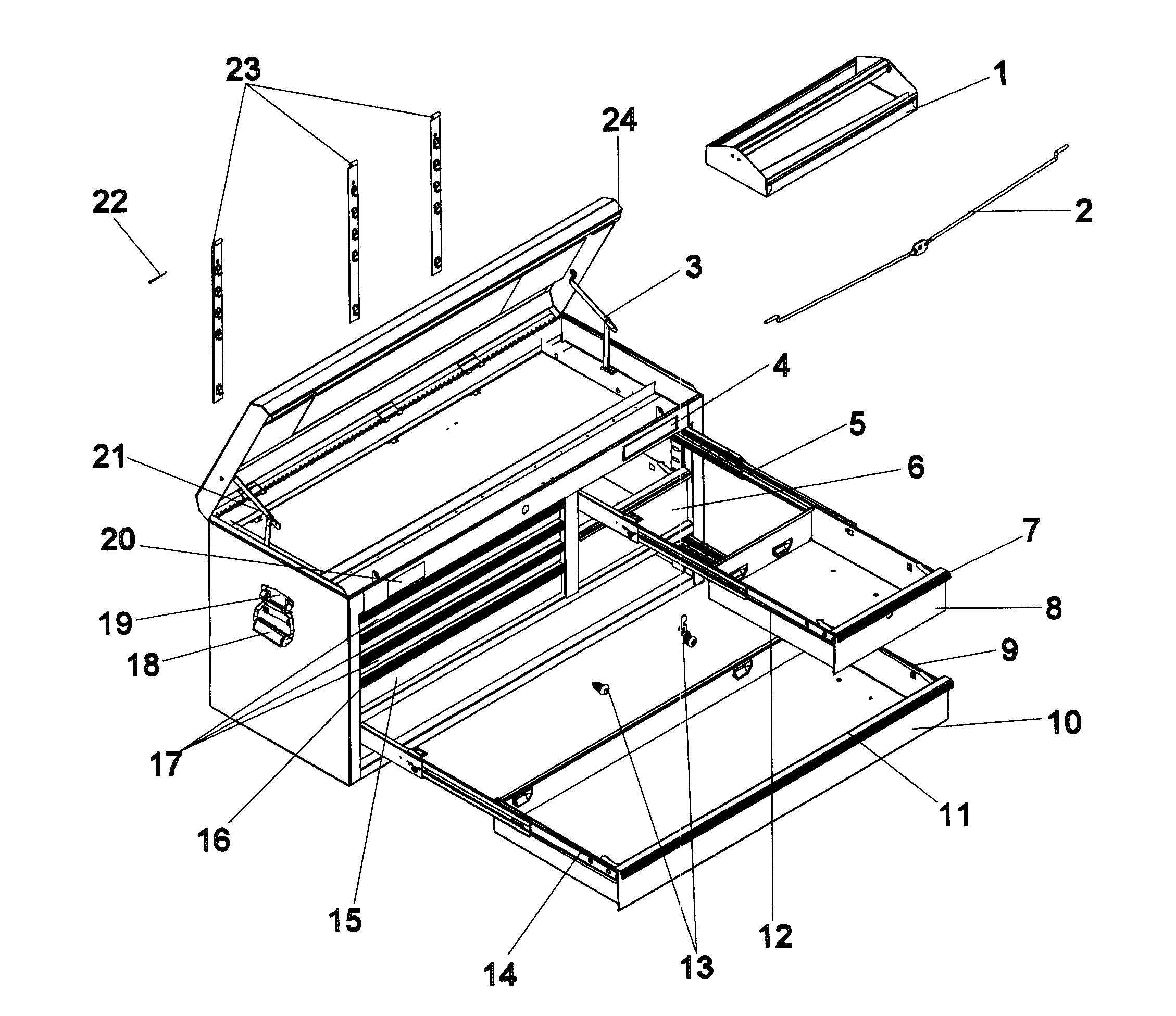 Craftsman 706824990 tool chest diagram