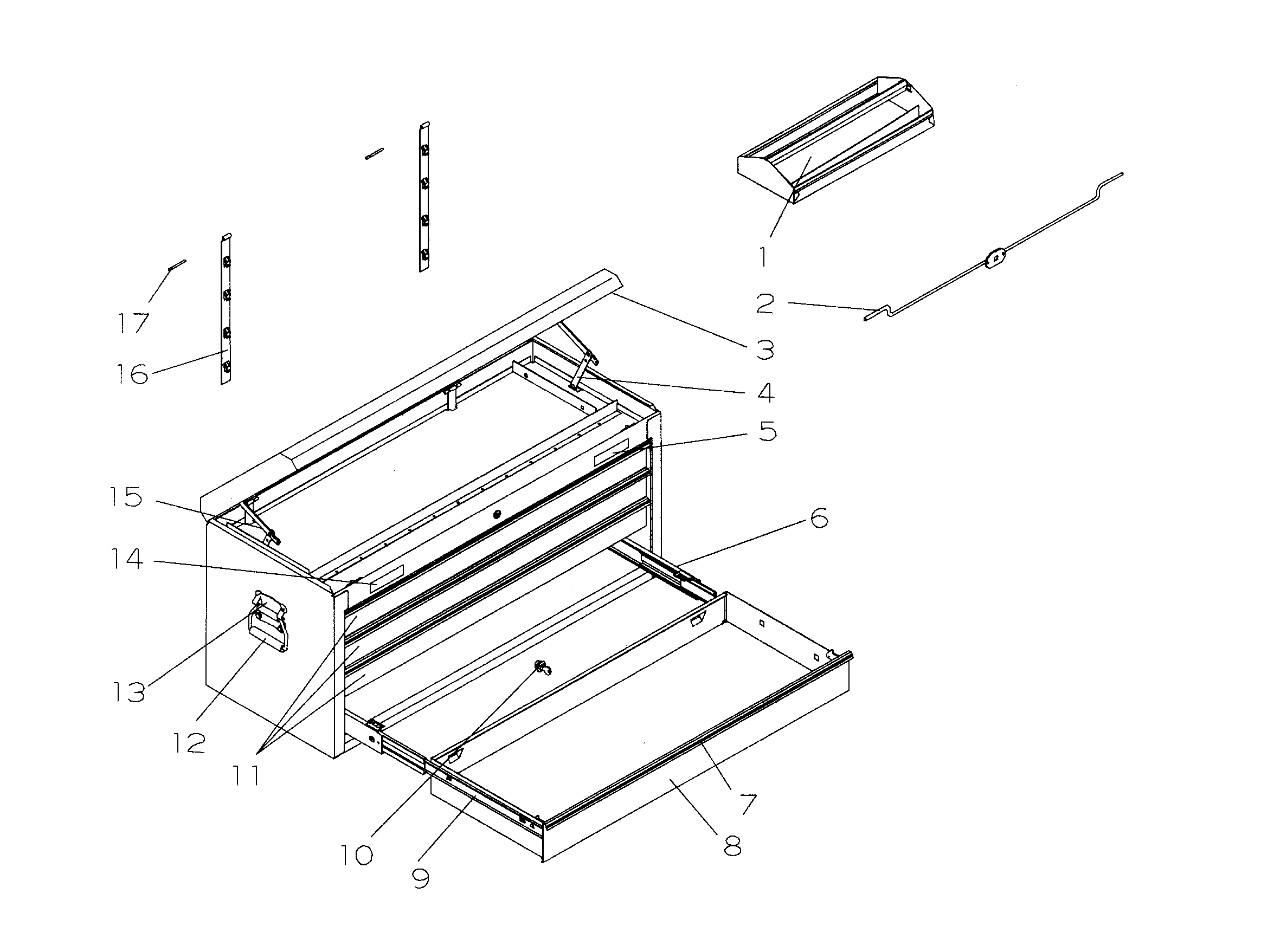 Craftsman 706825120 tool chest diagram