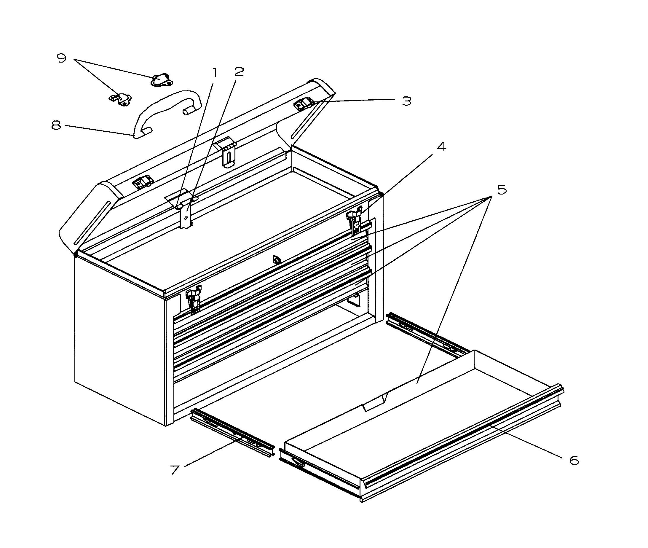 Craftsman 706654272 tool box diagram