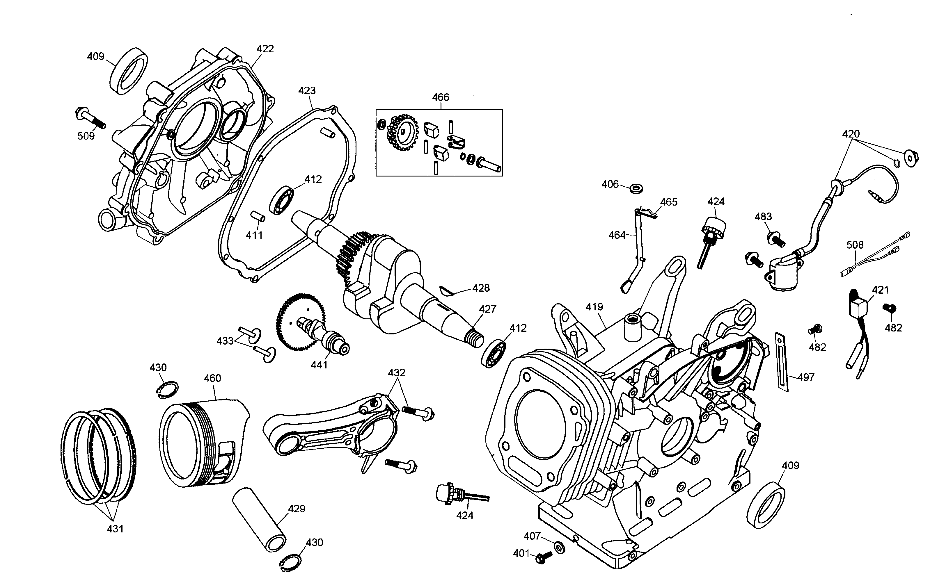 DeWalt DG4400B crank case assy diagram