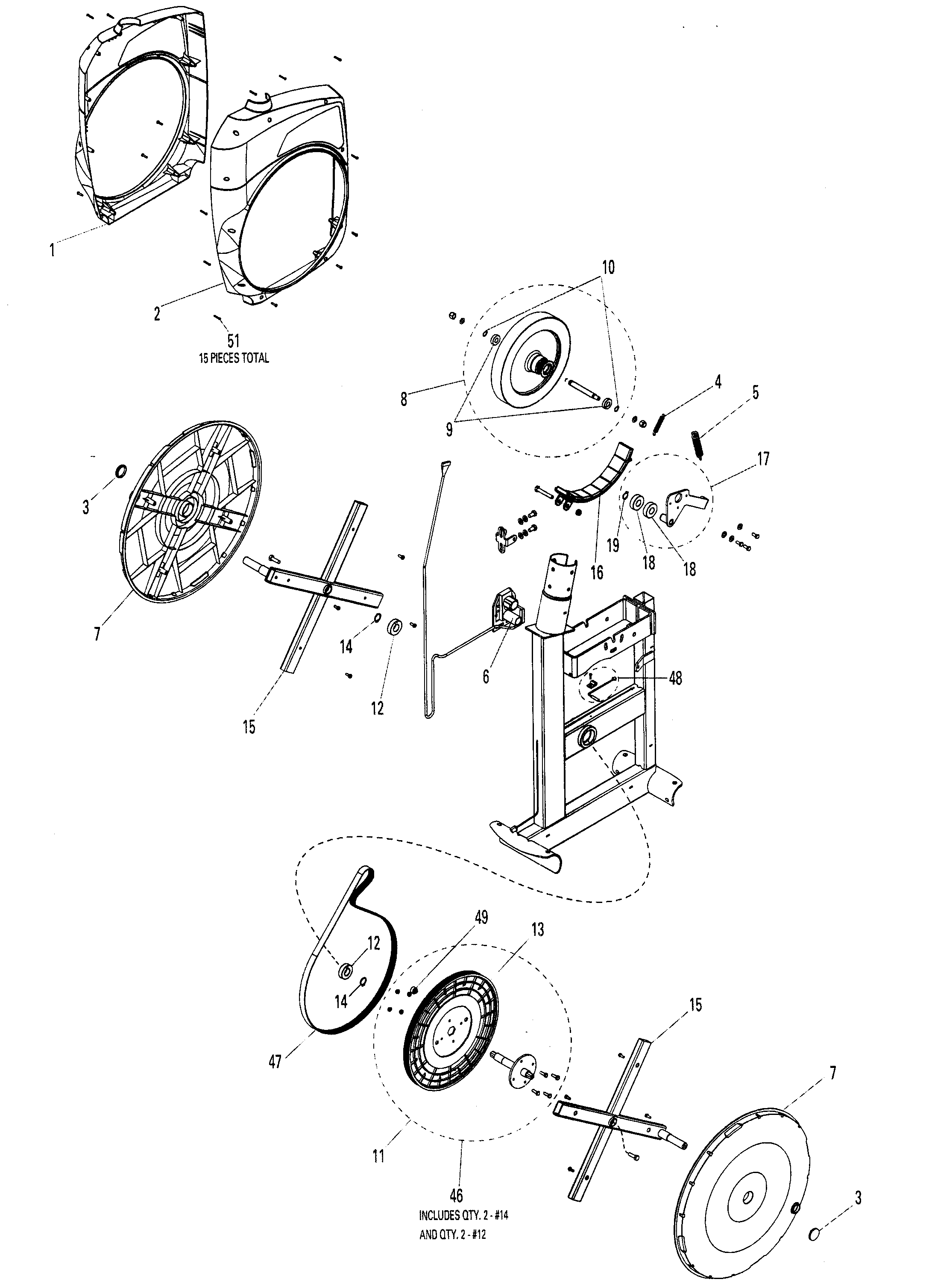 Schwinn SCHWINN 430 wheel assy diagram