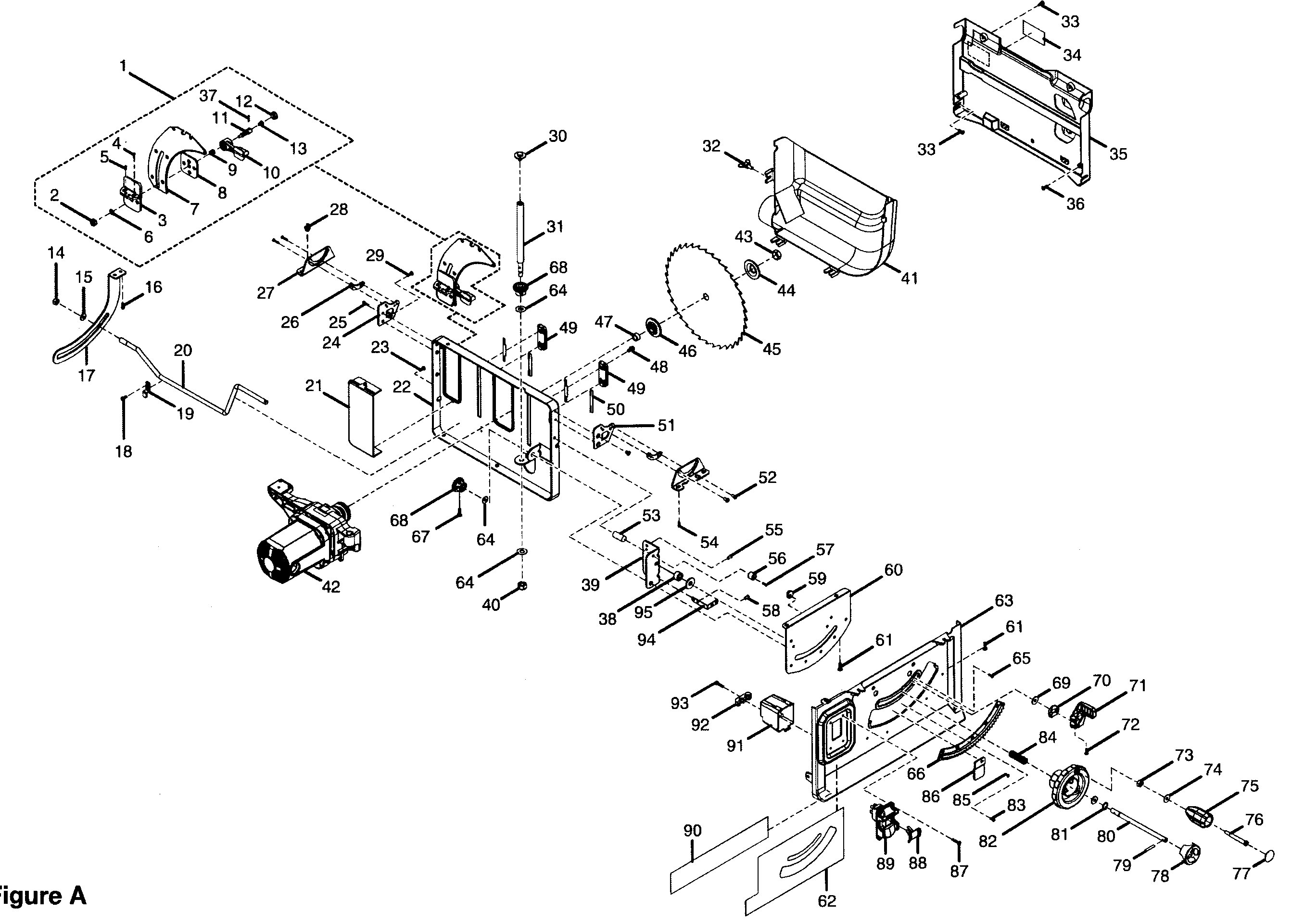 Craftsman 315218280 table 1 assy diagram