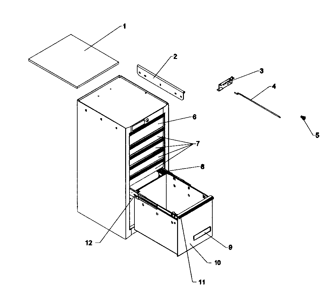 Craftsman 706825590 tool cabinet diagram
