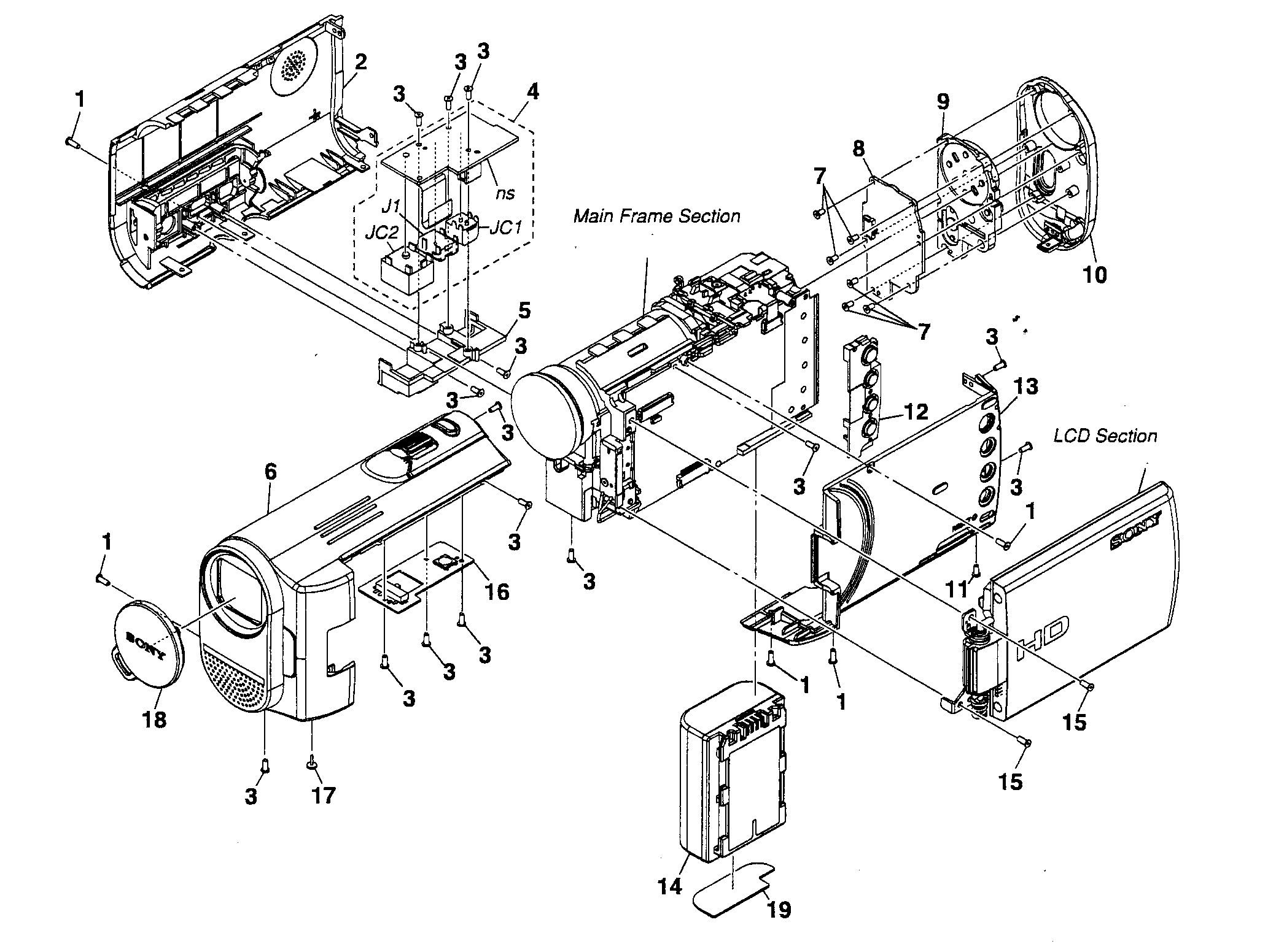 Sony MHSCM1-D overall assy diagram