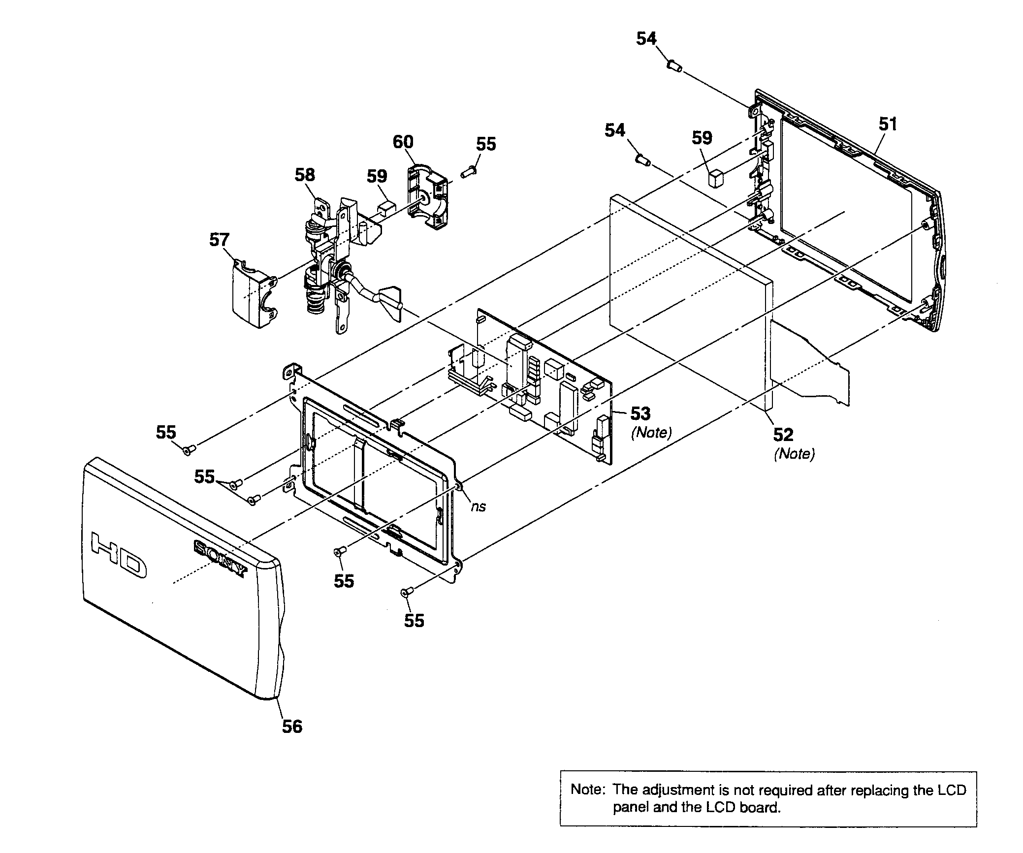 Sony MHSCM1-D lcd assy diagram