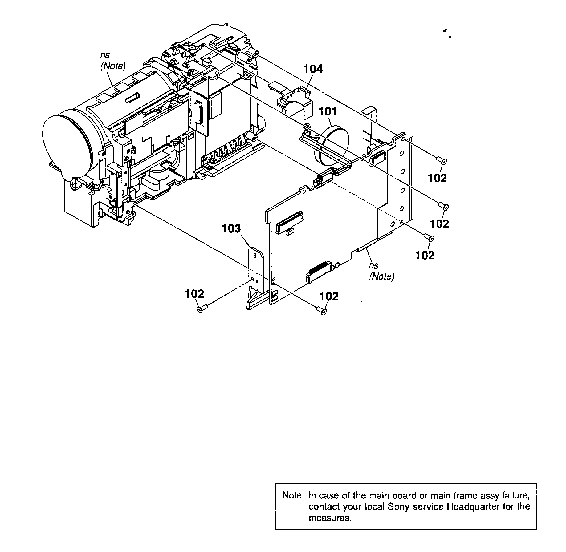 Sony MHSCM1-D main frame diagram